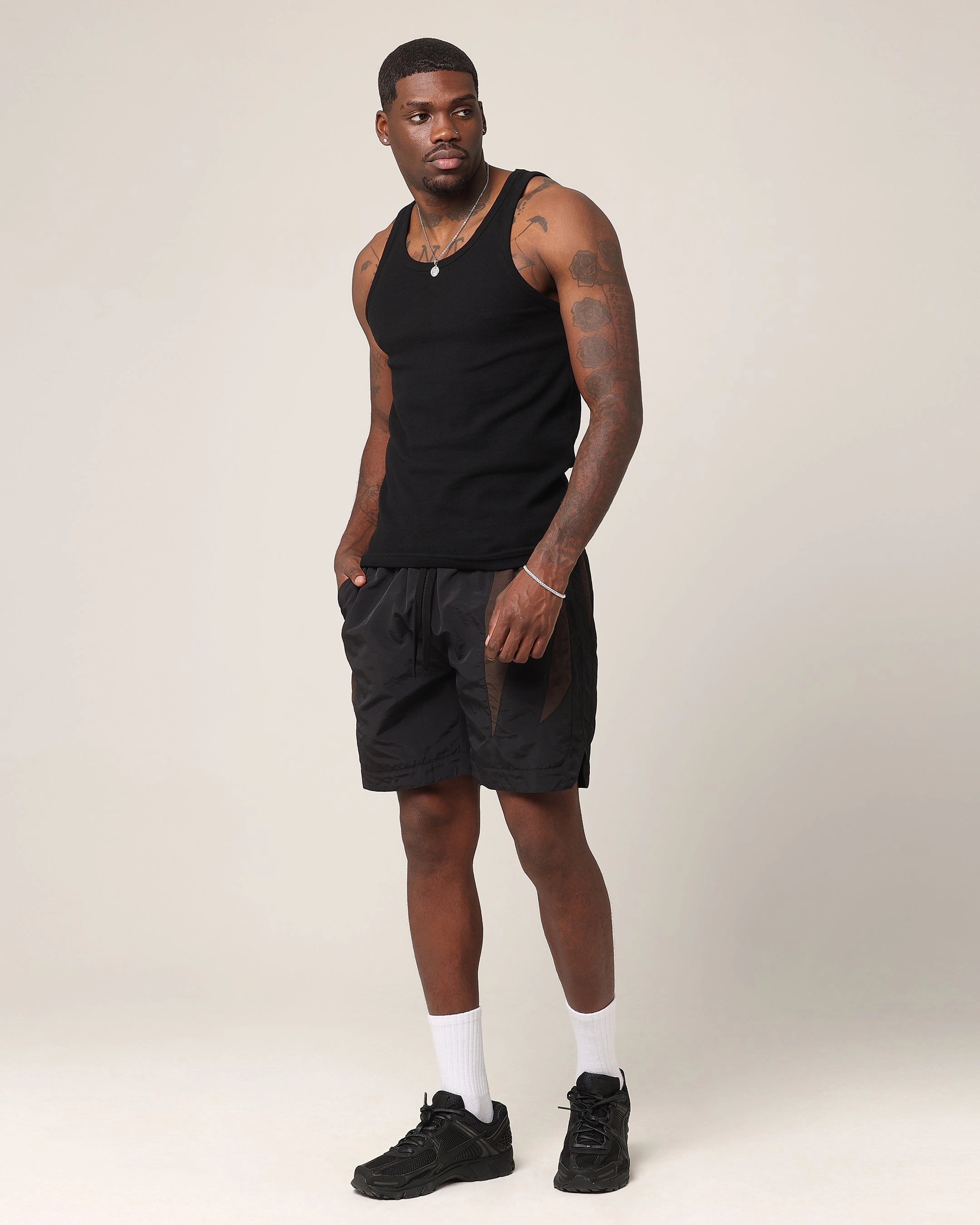 Saint Morta Rage Nylon Shorts Black/Brown Youth fashion