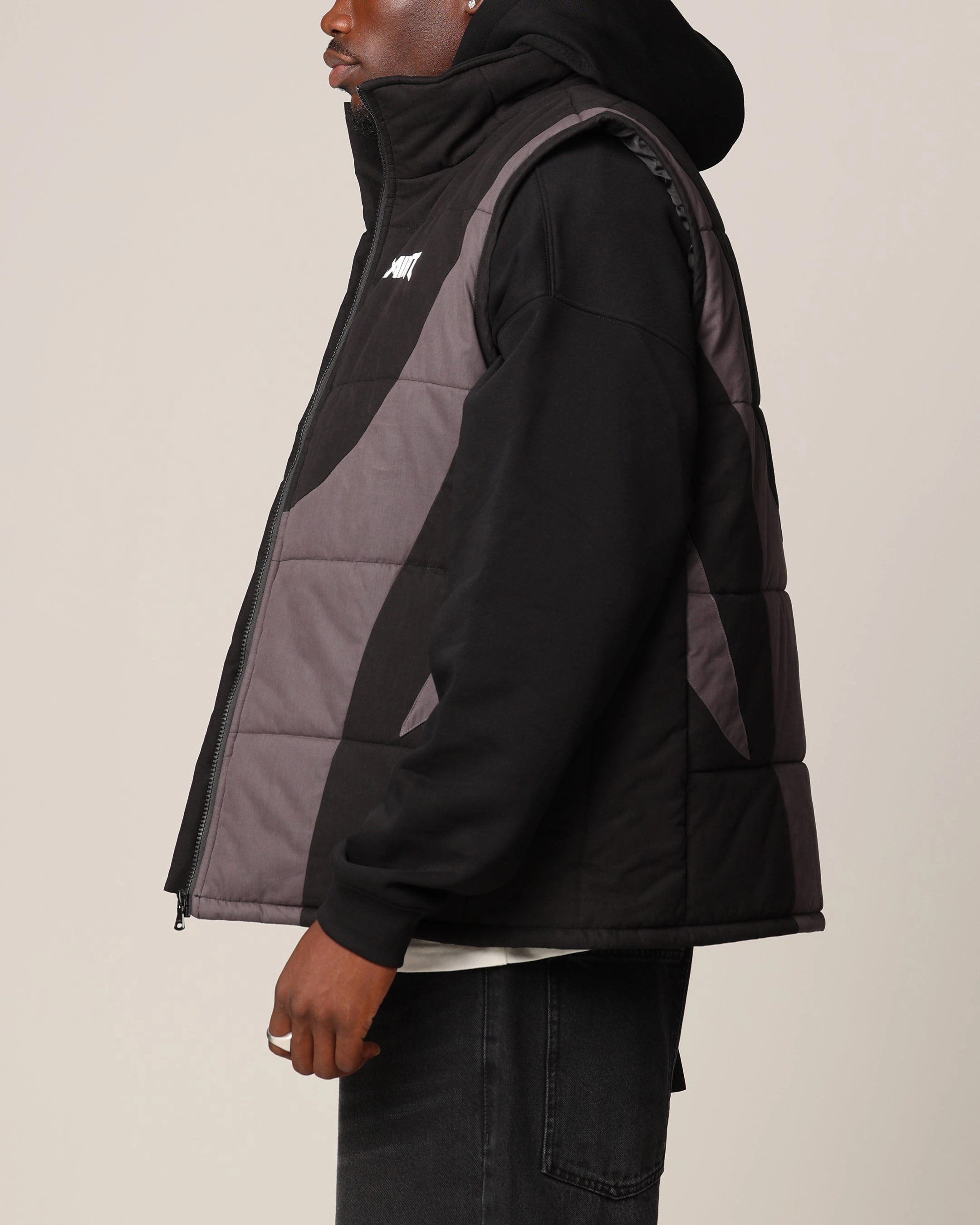 Saint Morta Rage Puffer Vest Black/Grey nurses