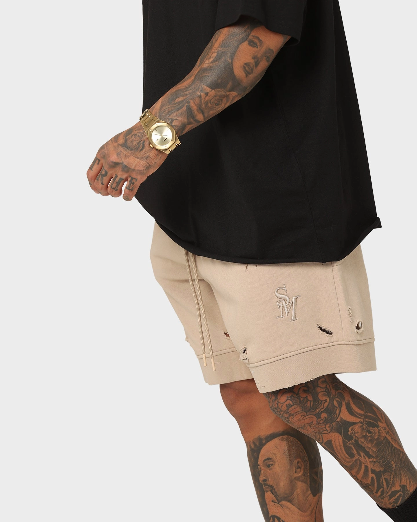 khaki shorts Saint Morta Rags Fleece Shorts Stone