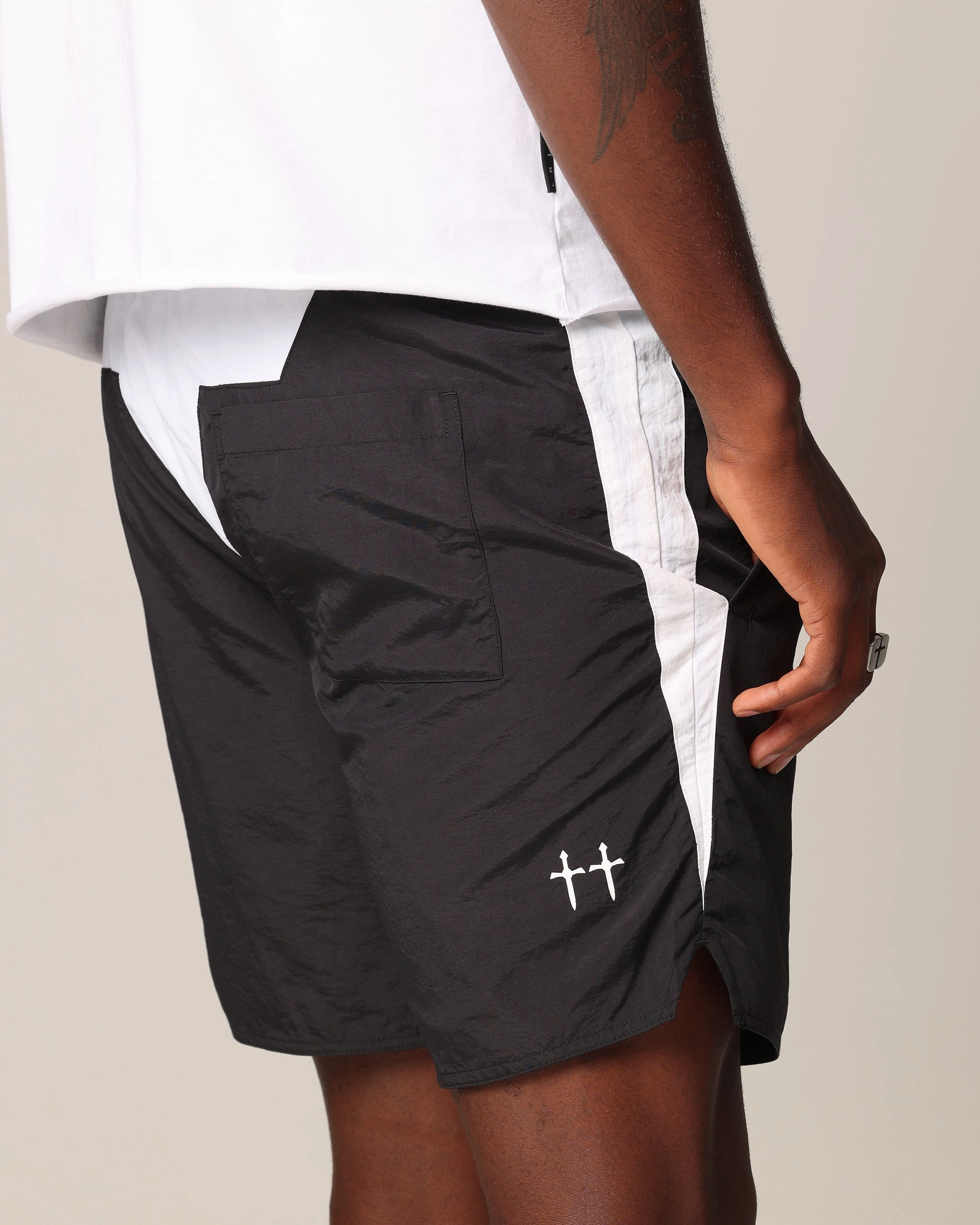 Saint Morta Relic Nylon Shorts Black/White ski wear