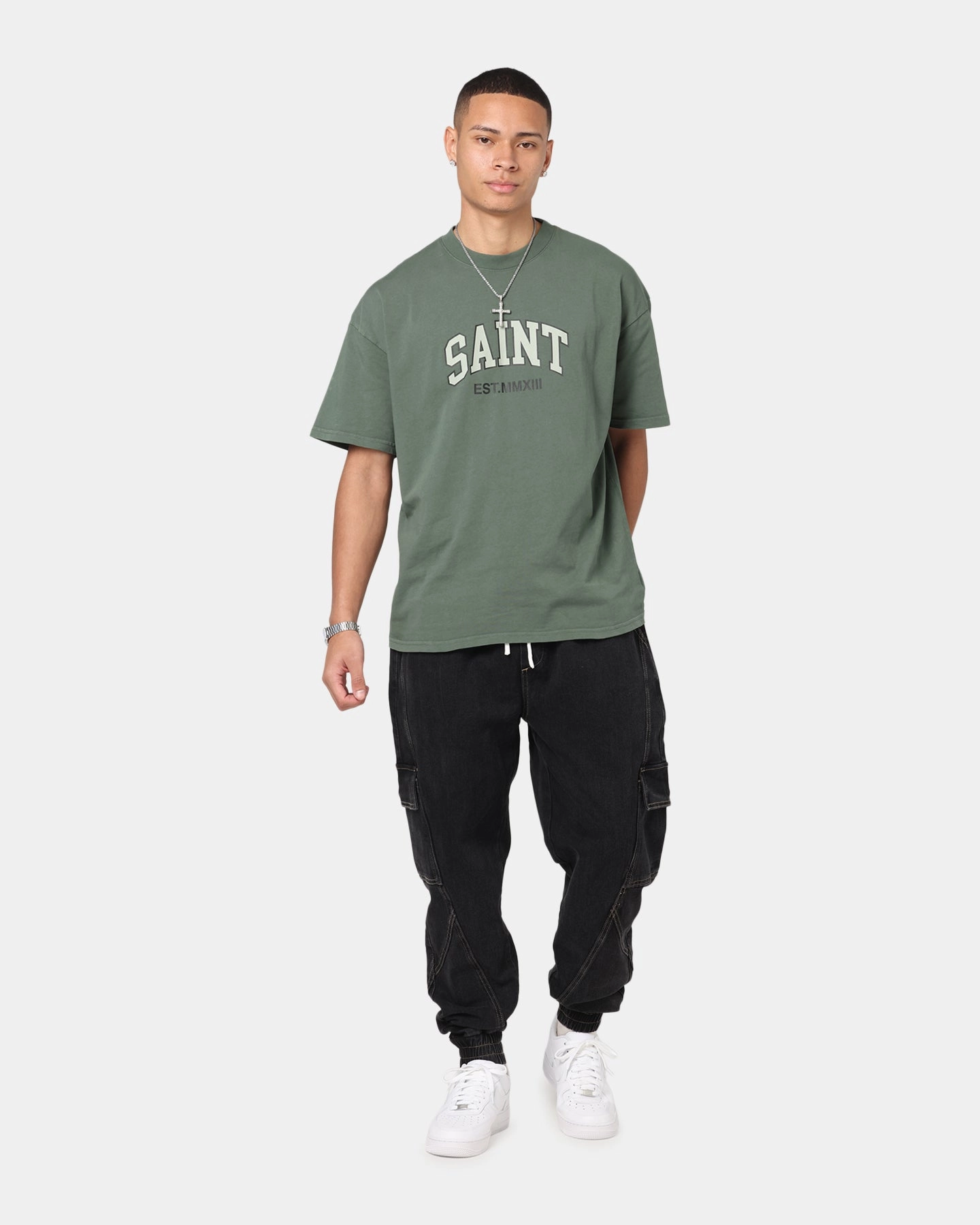 Saint Morta Rodeo Denim Joggers Black Shadow Timeless Wear