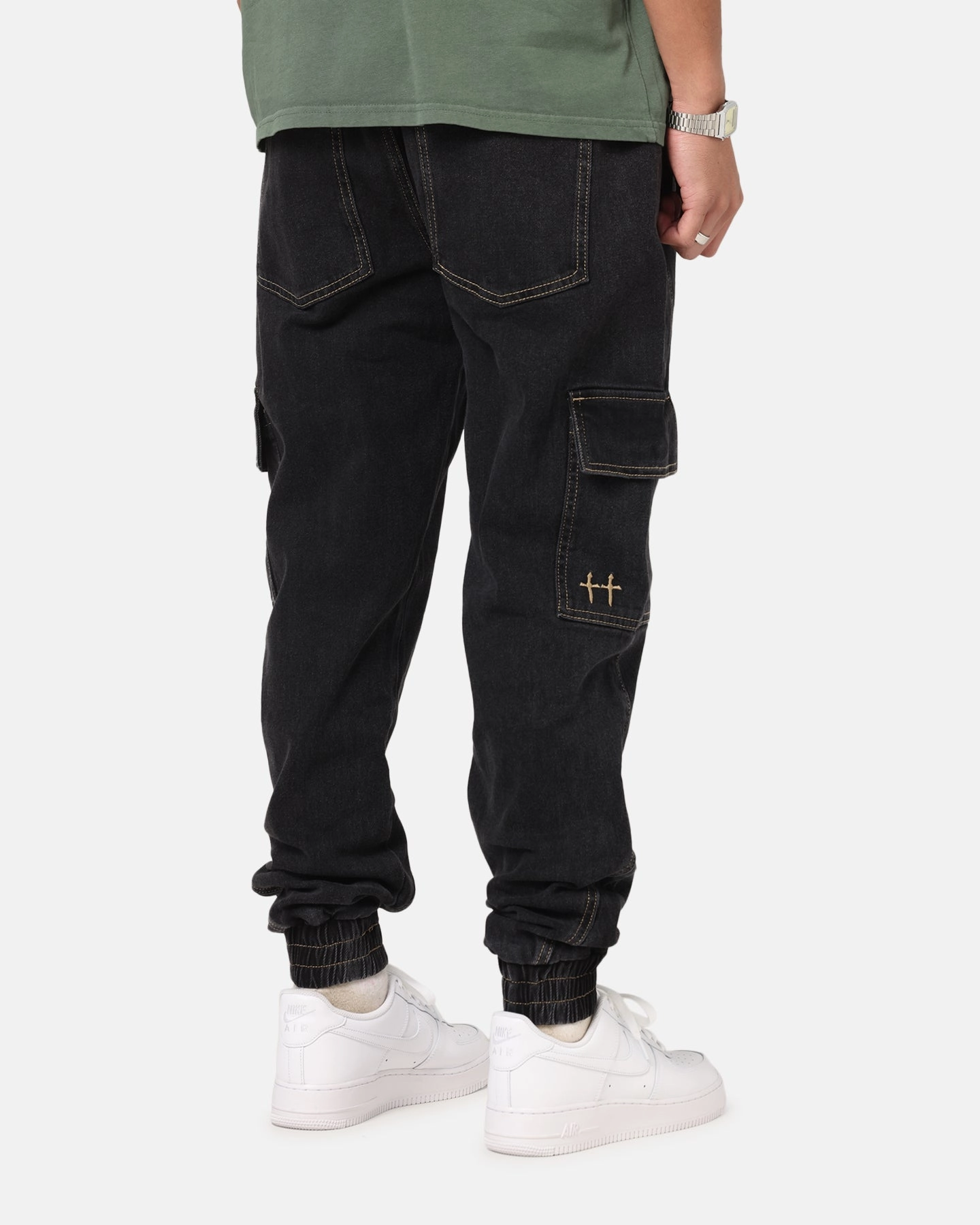 Saint Morta Rodeo Denim Joggers Black Shadow Relaxed Wear Relaxed Design