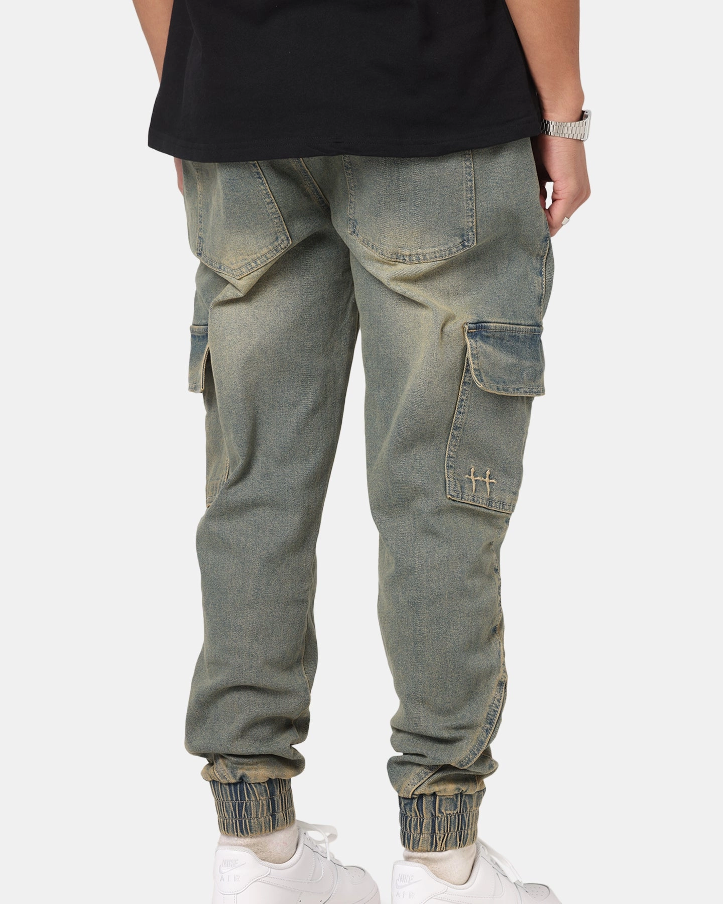 Low Profile Design Flexible Material Saint Morta Rodeo Denim Joggers Dirty Blue
