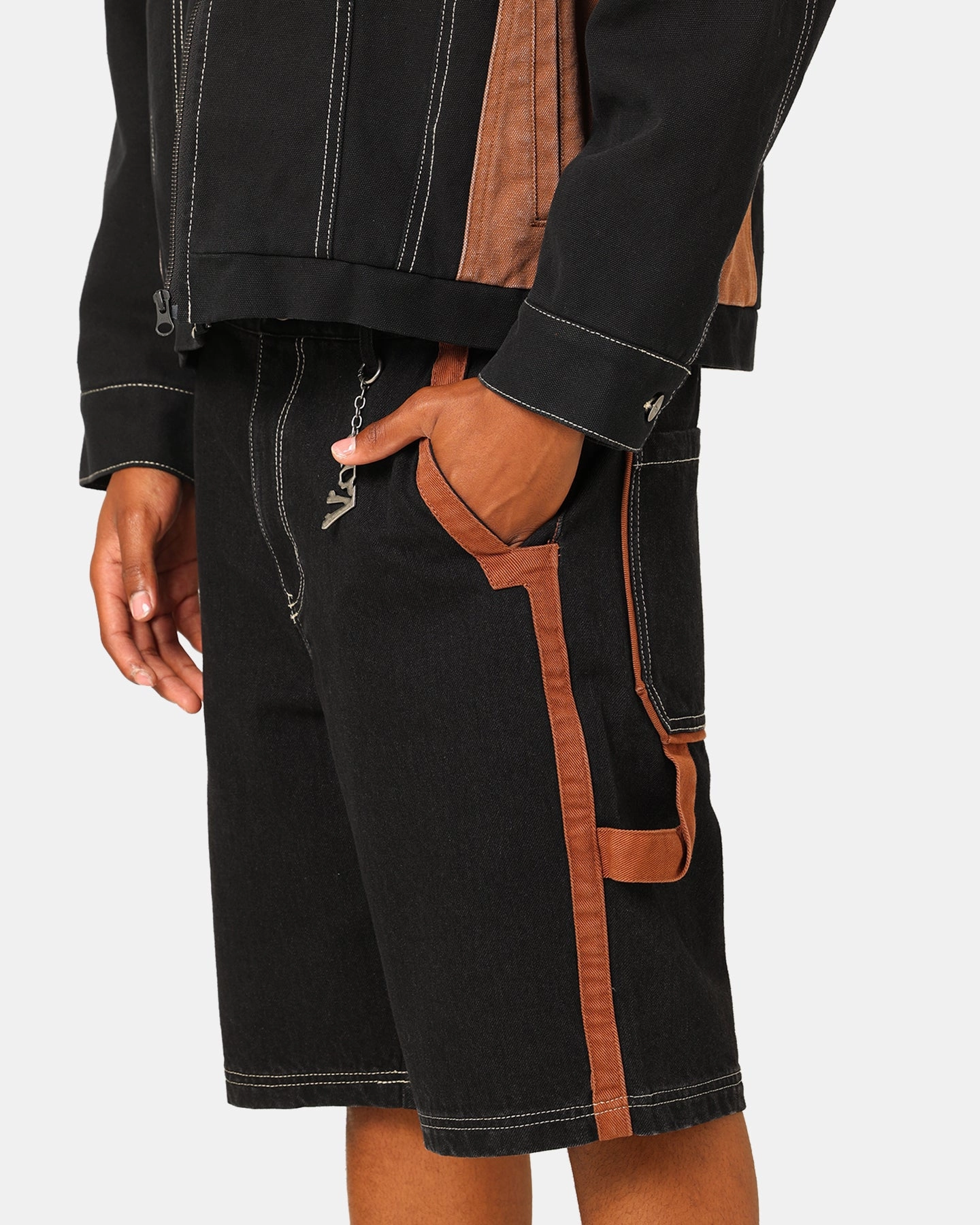 Anti Odor Low Profile Closure System Saint Morta Rodeo Denim Shorts Black