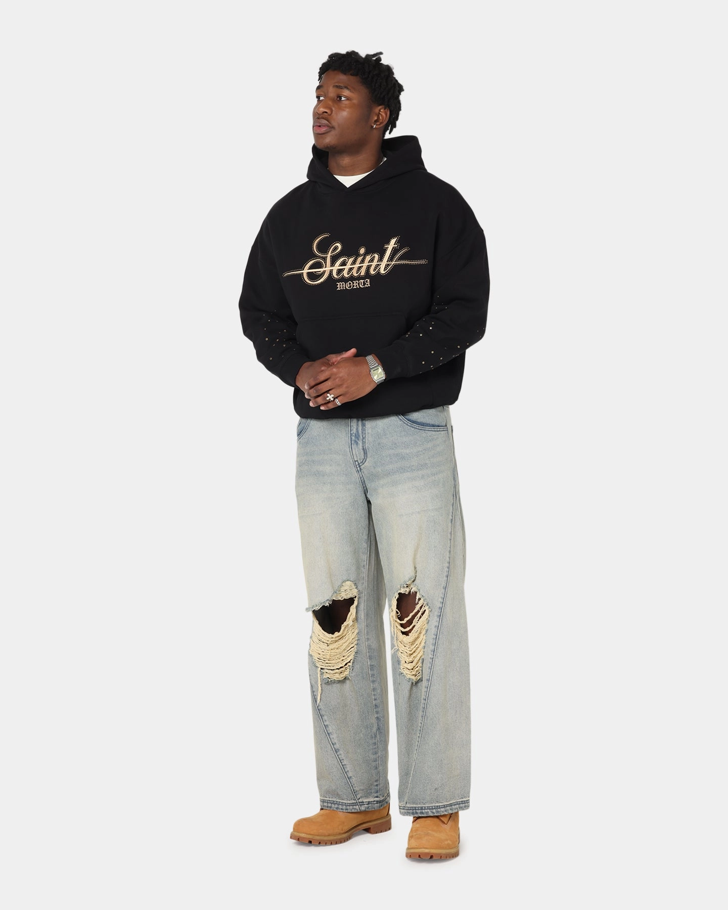 Easter outfit Relaxed Outfit Saint Morta Rodeo Drive Boxy Hoodie Black