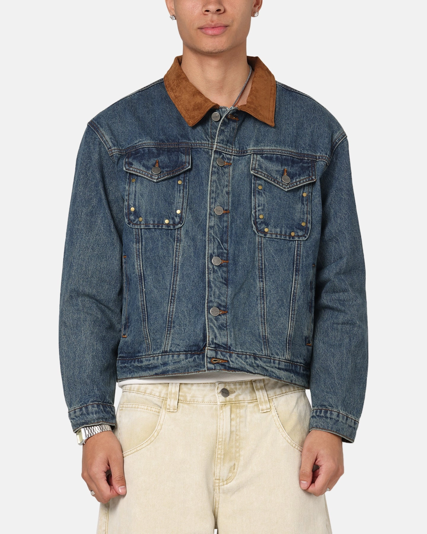 Saint Morta Rodeo Drive Denim Jacket Dirty Blue Easy Fit