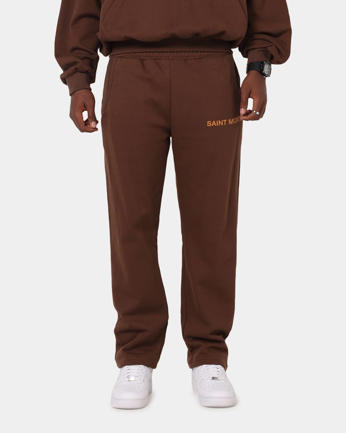 MoistureWickingFabric Professional Wear Saint Morta Sacred Script Track Pants Brown