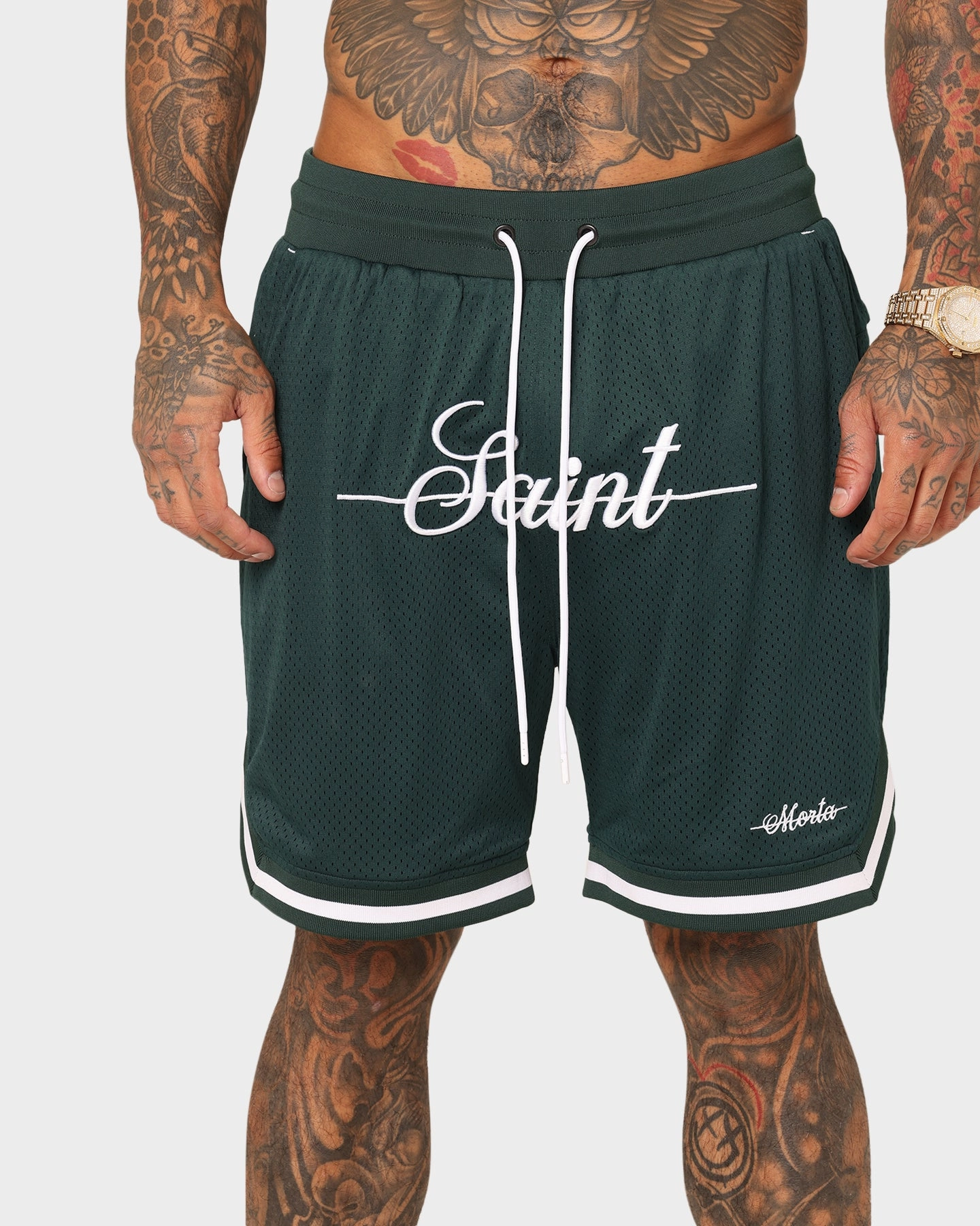 Weekend Casual Saint Morta Saviour Mesh Basketball Shorts Stadium Green