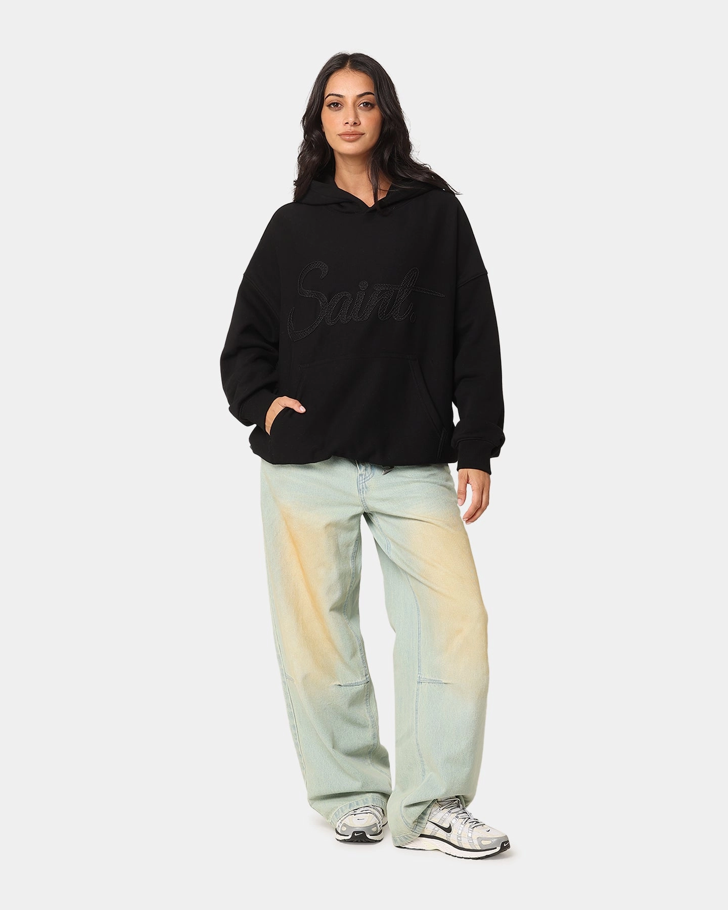 Saint Morta Scribere Premium Hoodie Black Network Checked