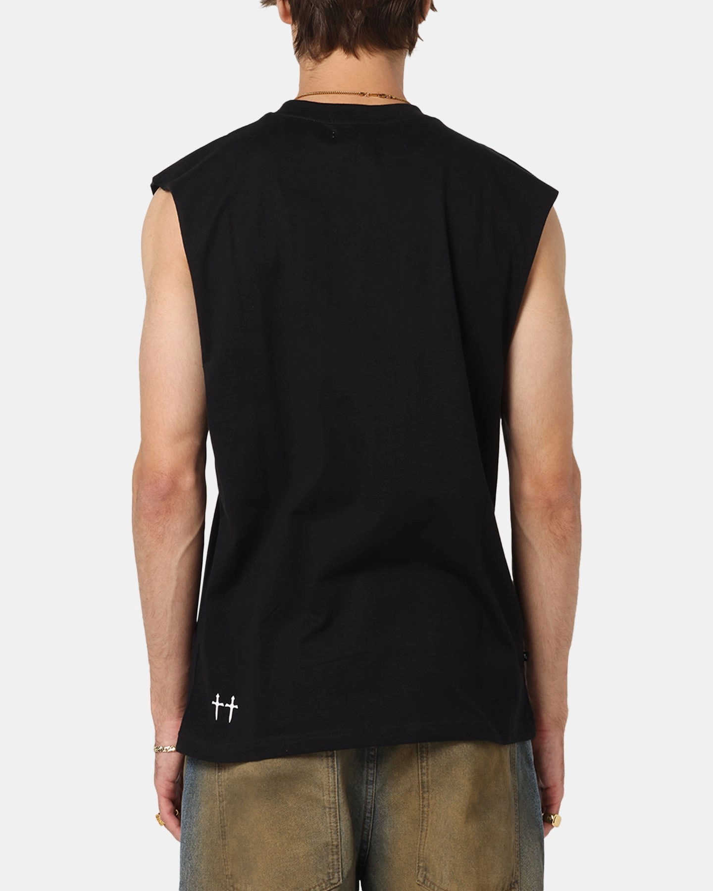 Saint Morta Scription Oversized Muscle T-Shirt Black Everyday Comfort
