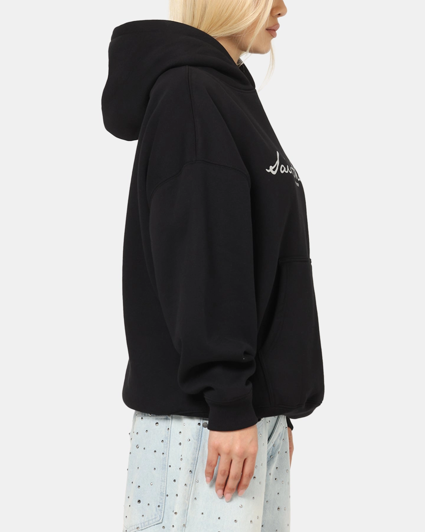 Fur like Saint Morta Scripture Boxy Hoodie Black