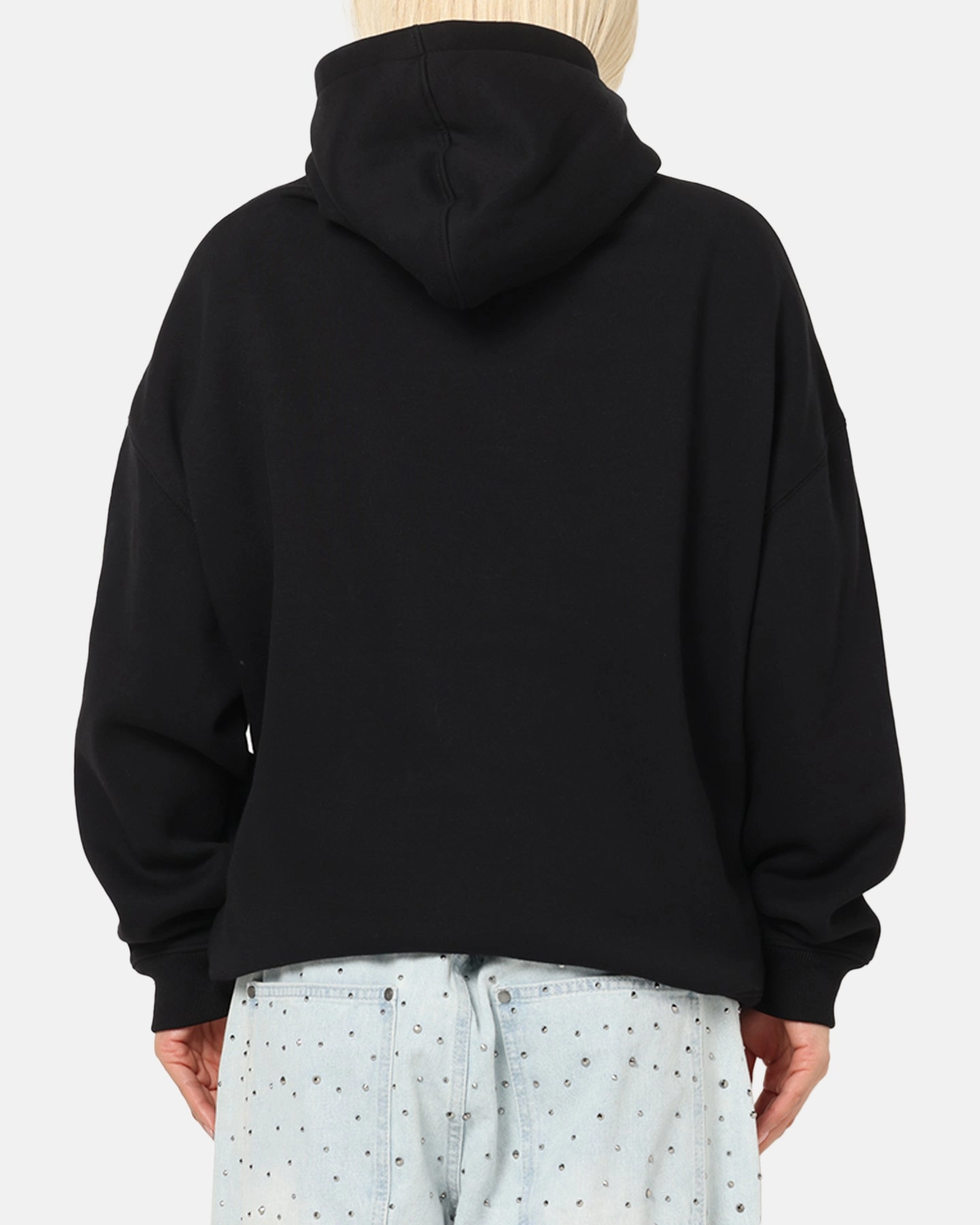 Saint Morta Scripture Boxy Hoodie Black Daily Comfort Generous Hood Space