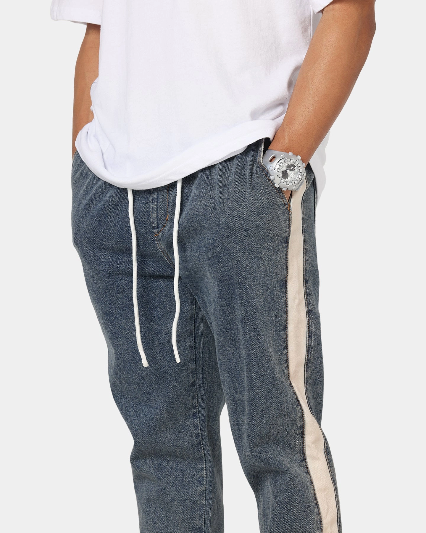 Tapered Look Saint Morta Sidewinder Denim Joggers Dirty Denim