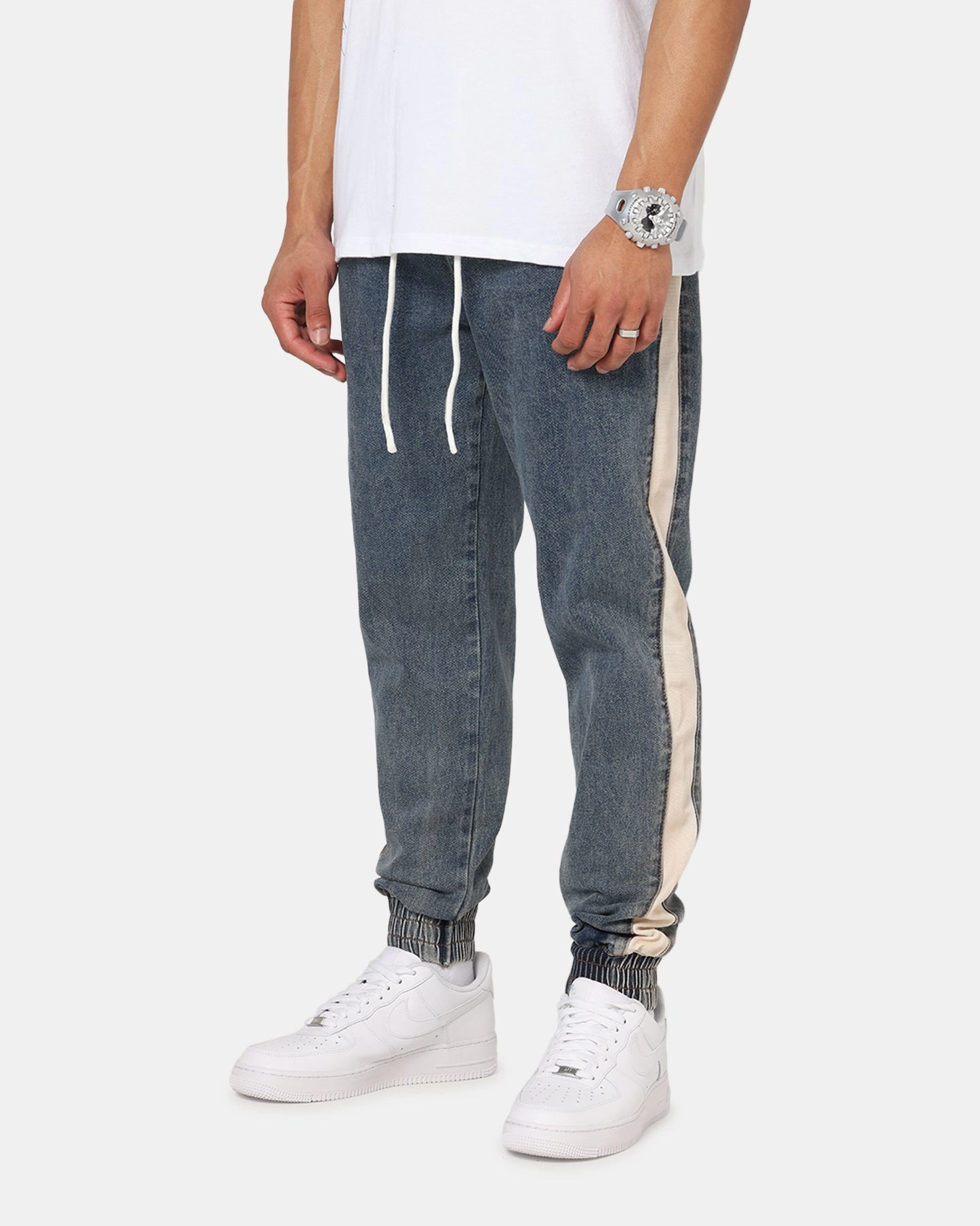 Saint Morta Sidewinder Denim Joggers Dirty Denim Versatile Wearable Breathable Lining