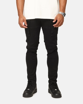 Saint Morta Skinny Cargo Jeans Vintage Black Simple Touch Quality Basic