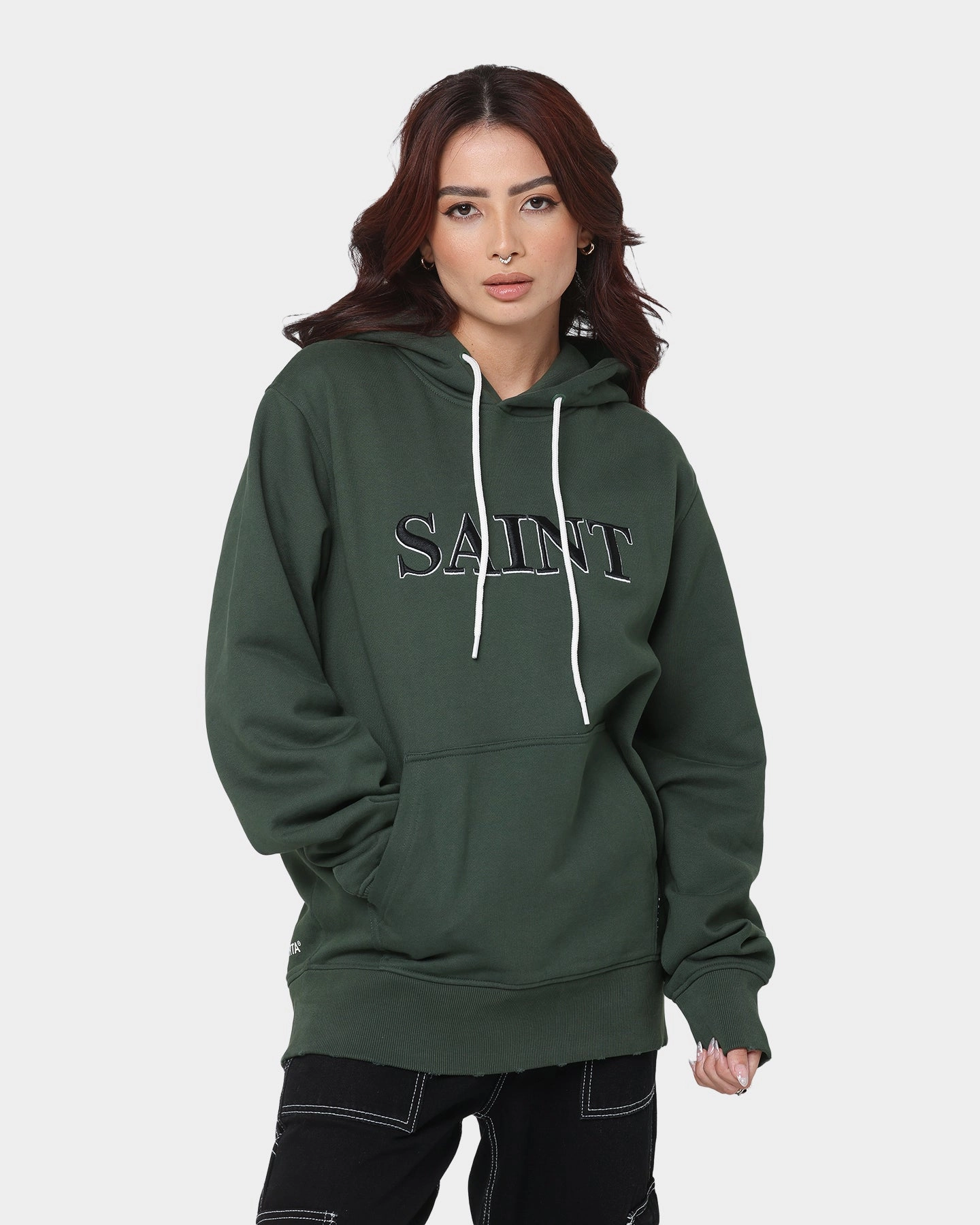 Saint Morta Society Hoodie Dark Green Fleece