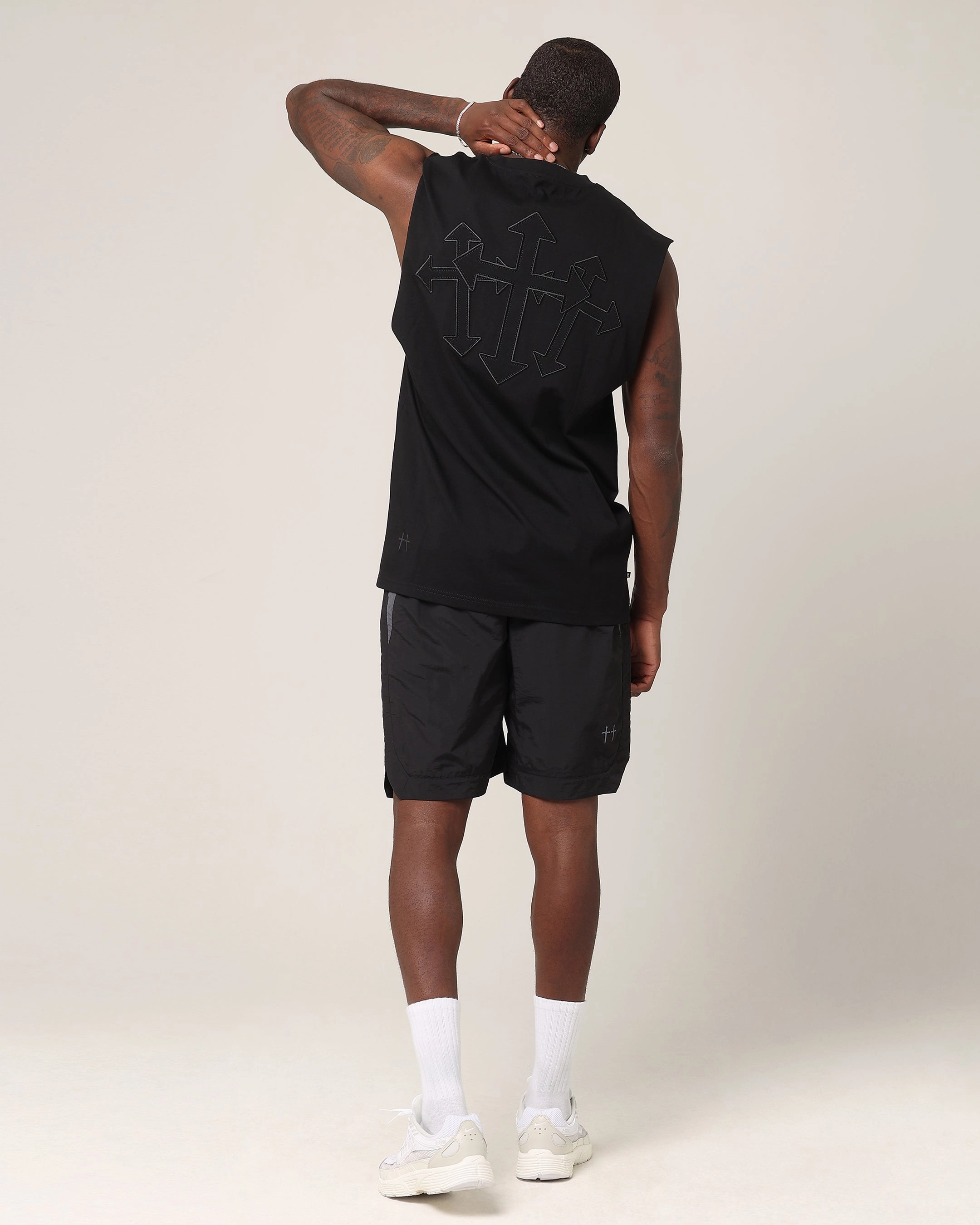 Saint Morta Sorrows Oversized Muscle T-Shirt Black casual top