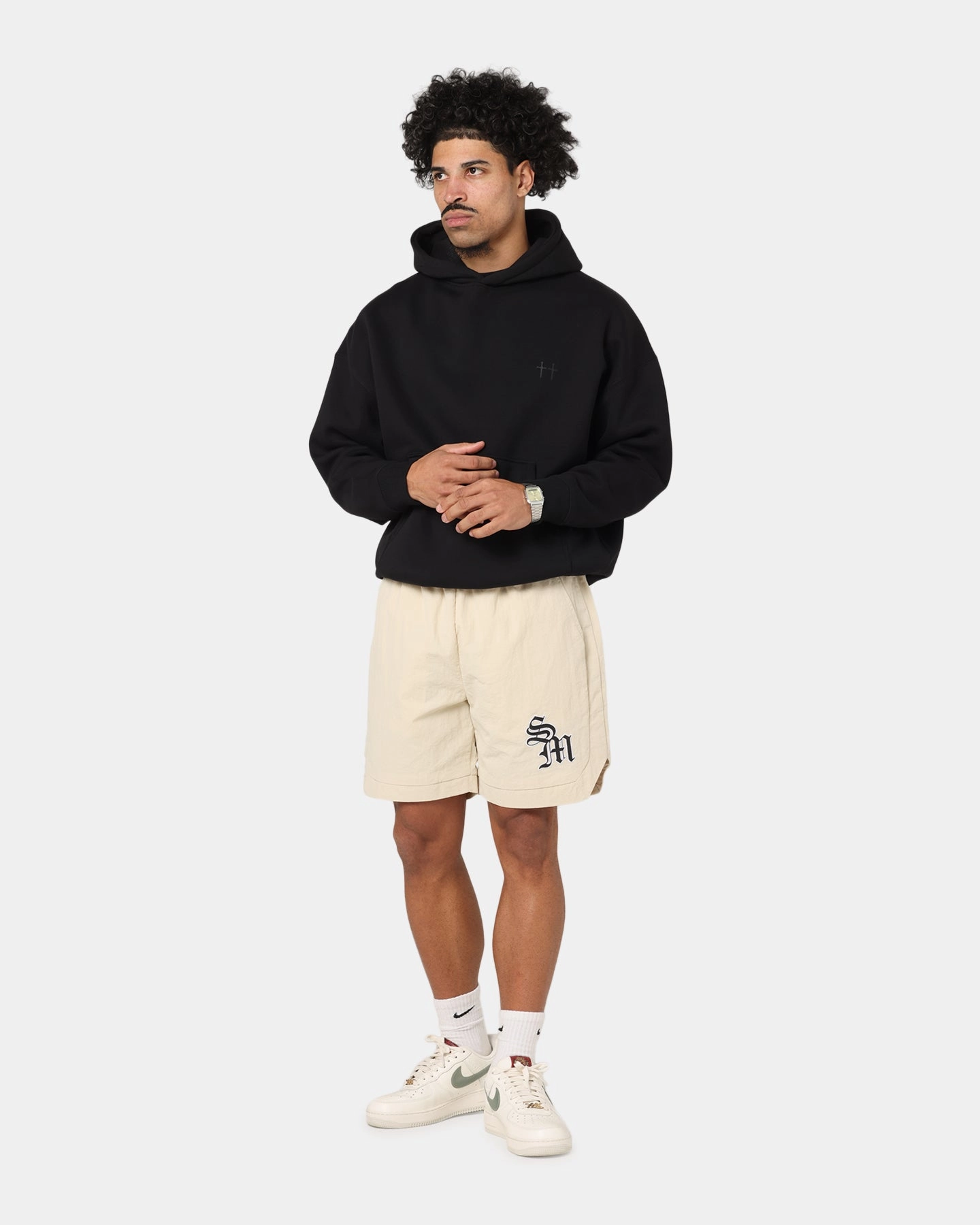 Saint Morta Studios Boxy Hoodie Black Winter Fashion