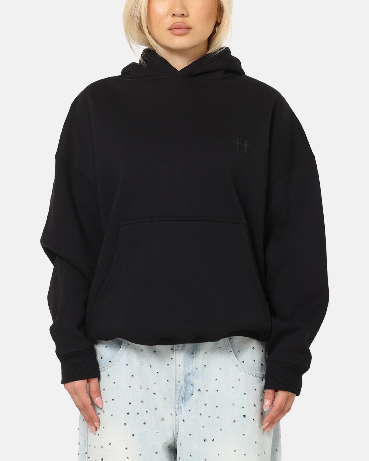 Fashion Edge Saint Morta Studios Boxy Hoodie Black