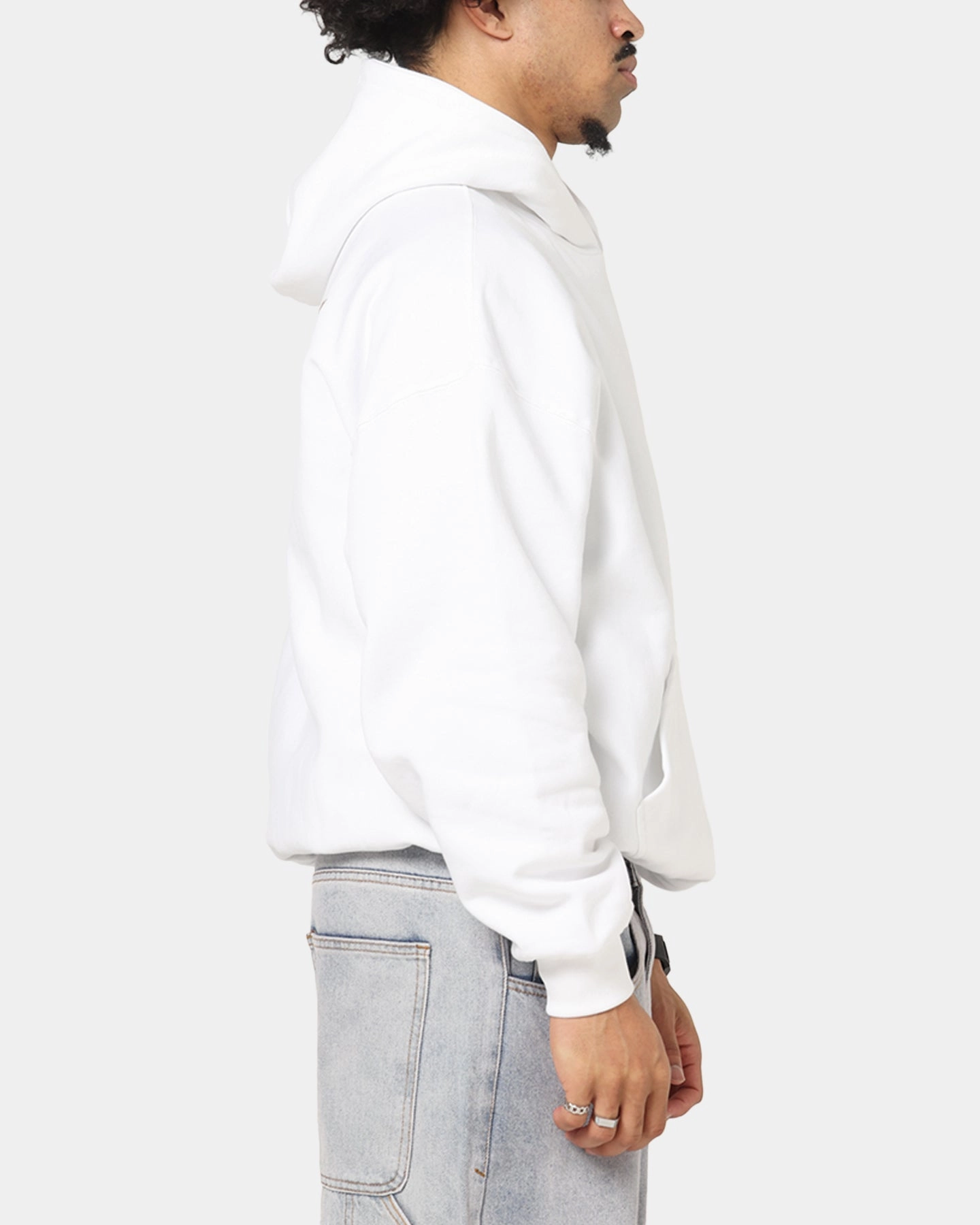 Saint Morta Studios Boxy Hoodie White Street Day Neutral Color