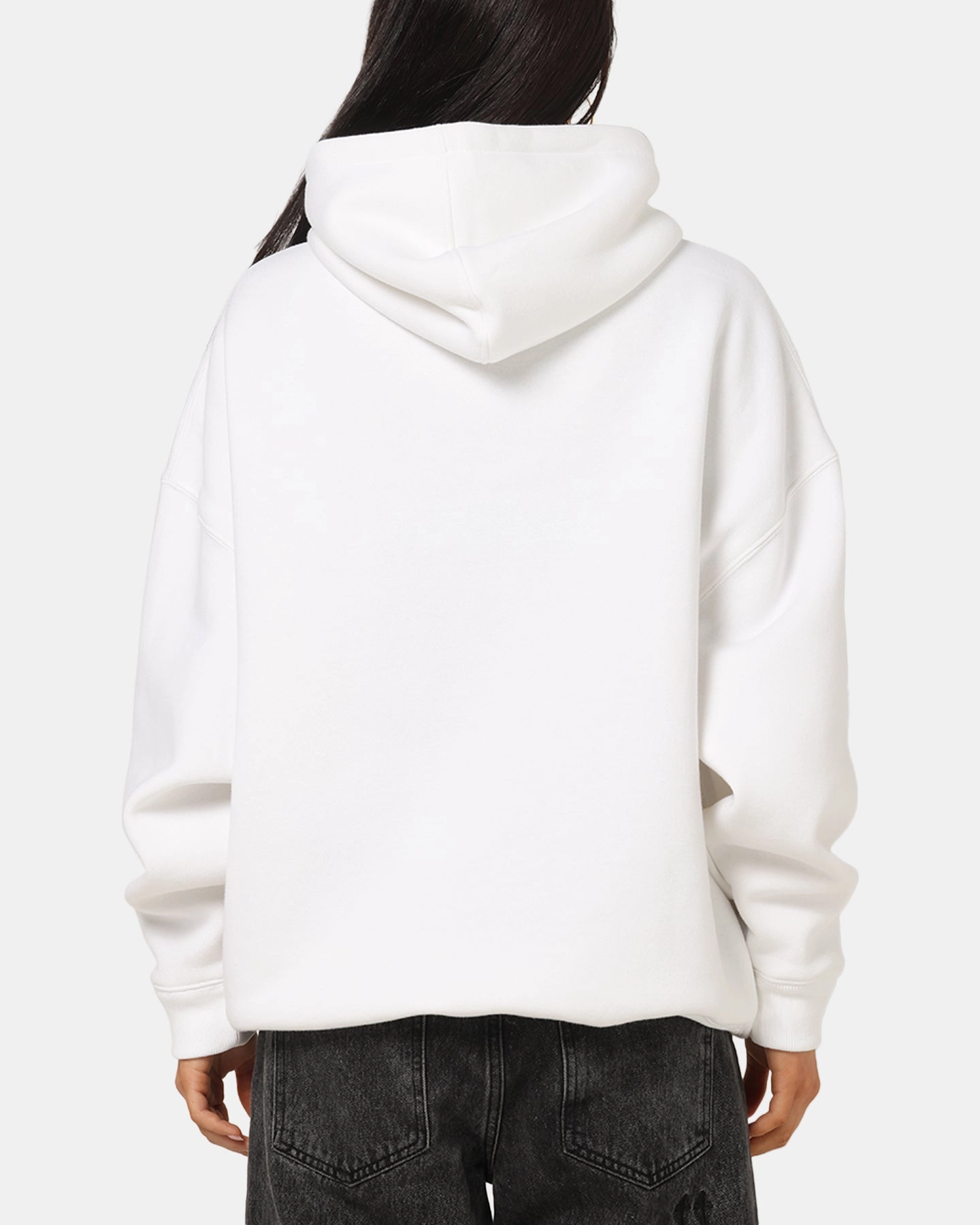 Saint Morta Studios Logo Boxy Hoodie White Ultralight Padding Zippered Front