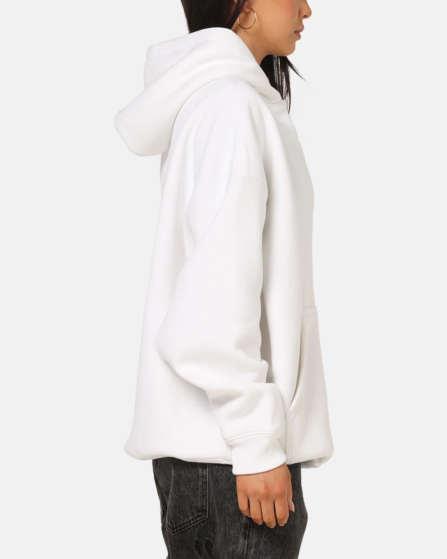 Saint Morta Studios Logo Boxy Hoodie White Urban Fashion Relaxed Silhouette
