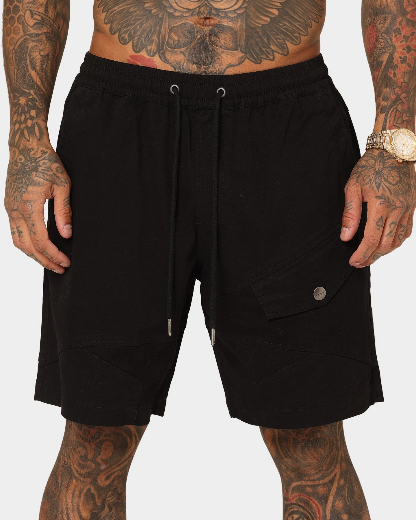 Stretchable Saint Morta Syndicate Cargo Shorts Black