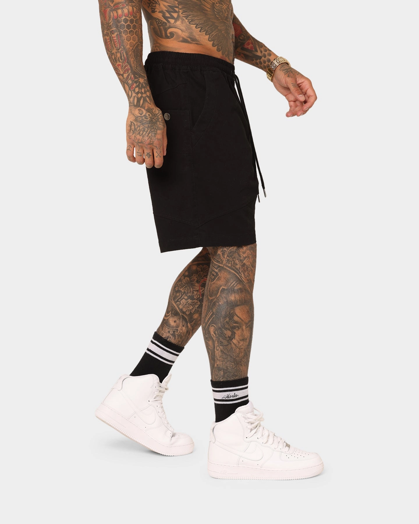 Saint Morta Syndicate Cargo Shorts Black soccer shorts Comfortable Style