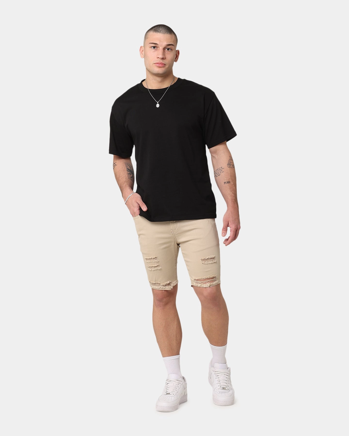 Polyester fabric On-The-Go Style Saint Morta Thrashed Short Bone