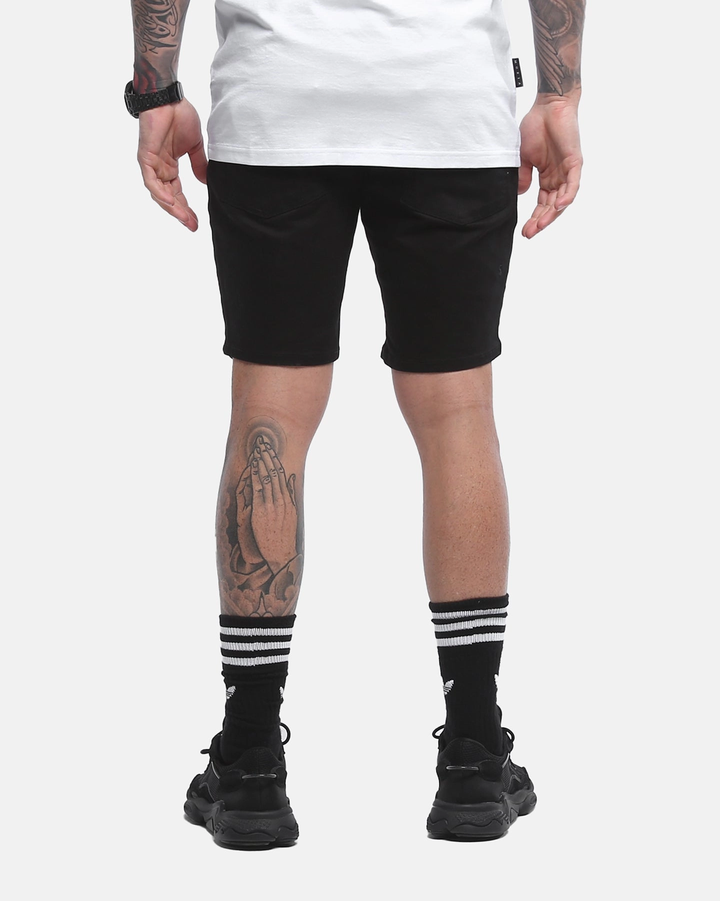 Saint Morta Thrashed Shorts Jet Black Trendy Look