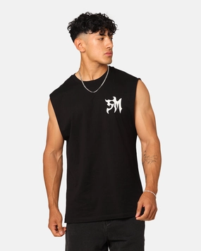 Cool Design Saint Morta Tribe Oversized Muscle T-Shirt Black
