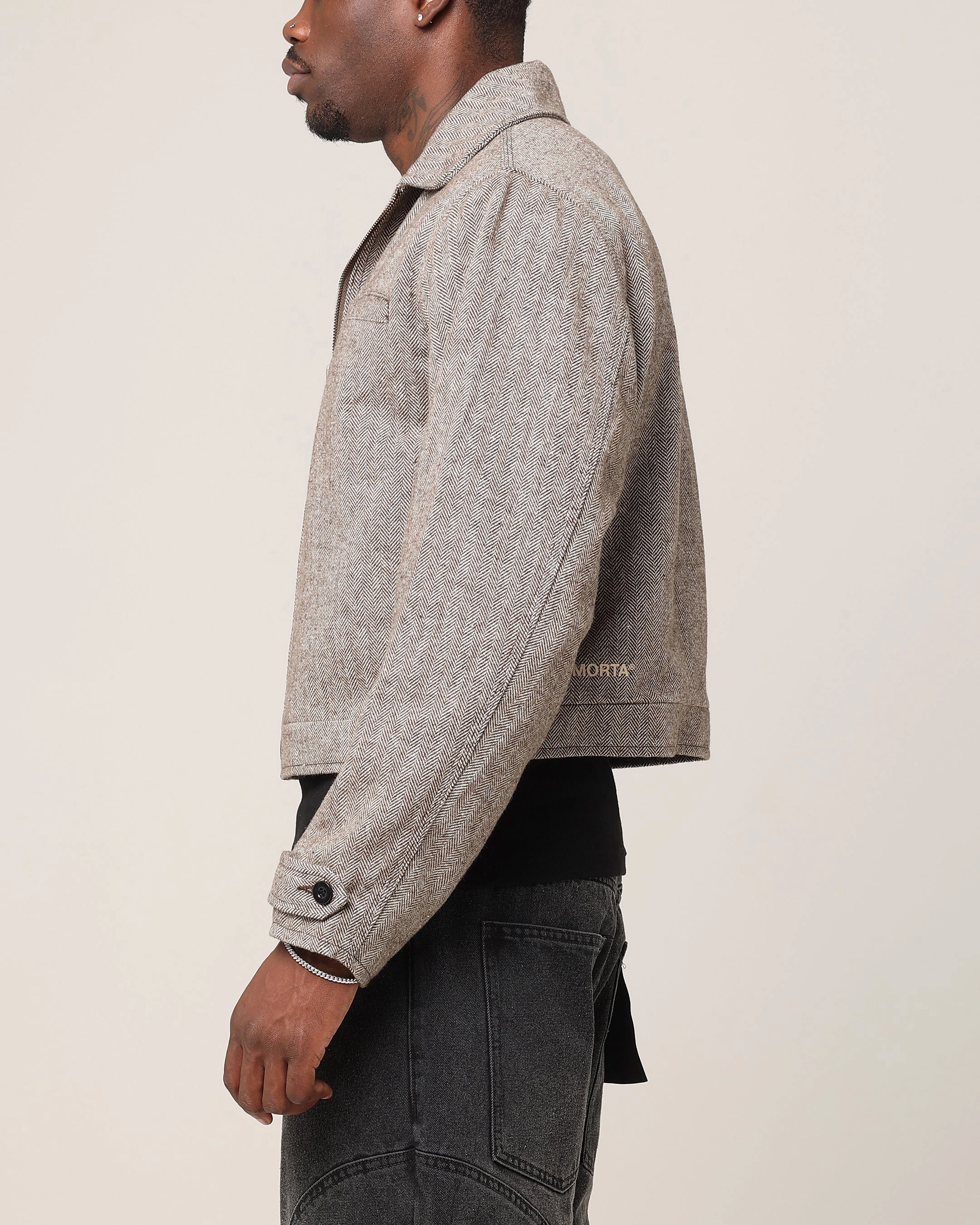 Saint Morta Tweed Cropped Jacket Brown Possibility Patchwork