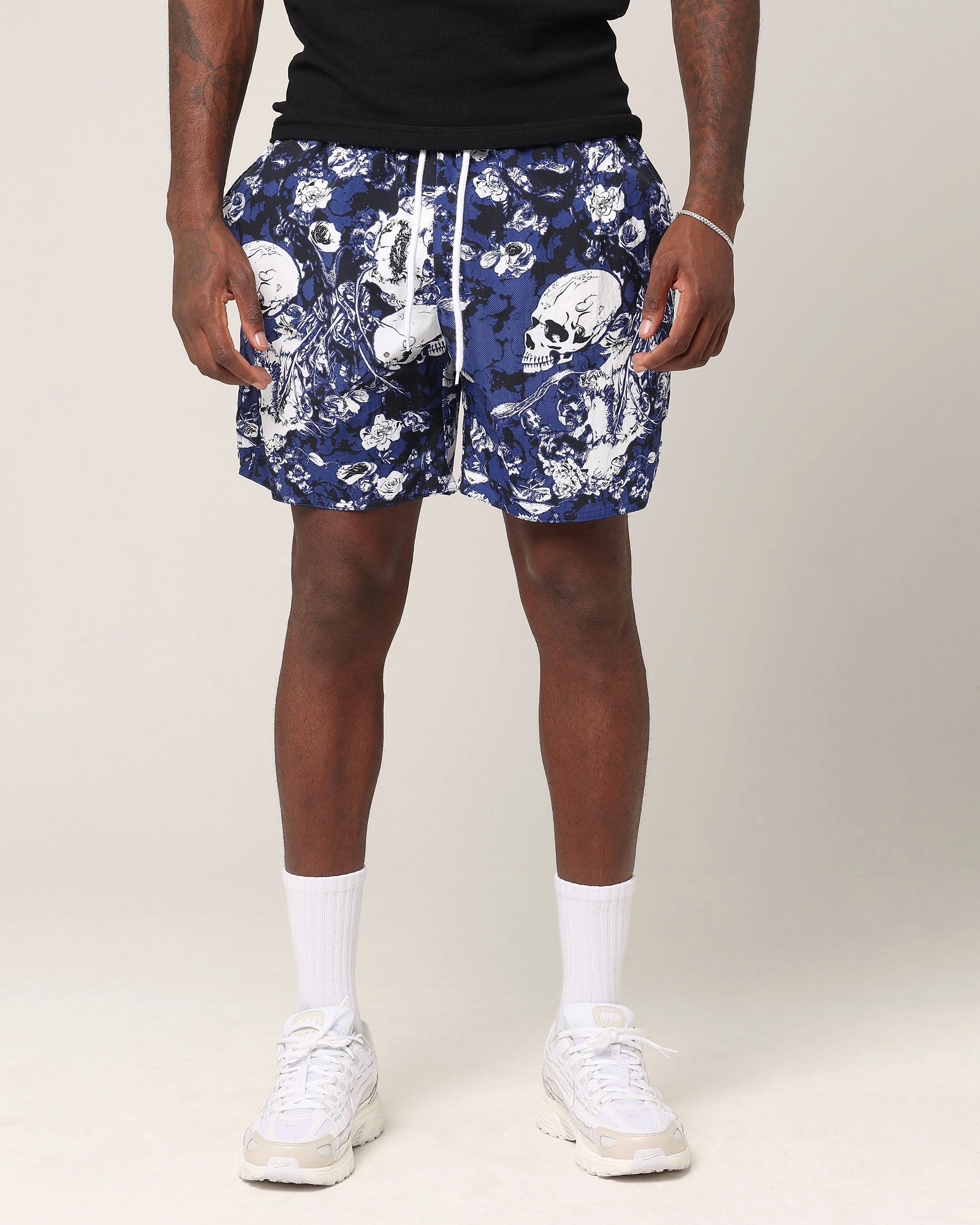 Saint Morta Undying Beach Shorts Navy/White Stretch waistband Sweat Wicking Channels