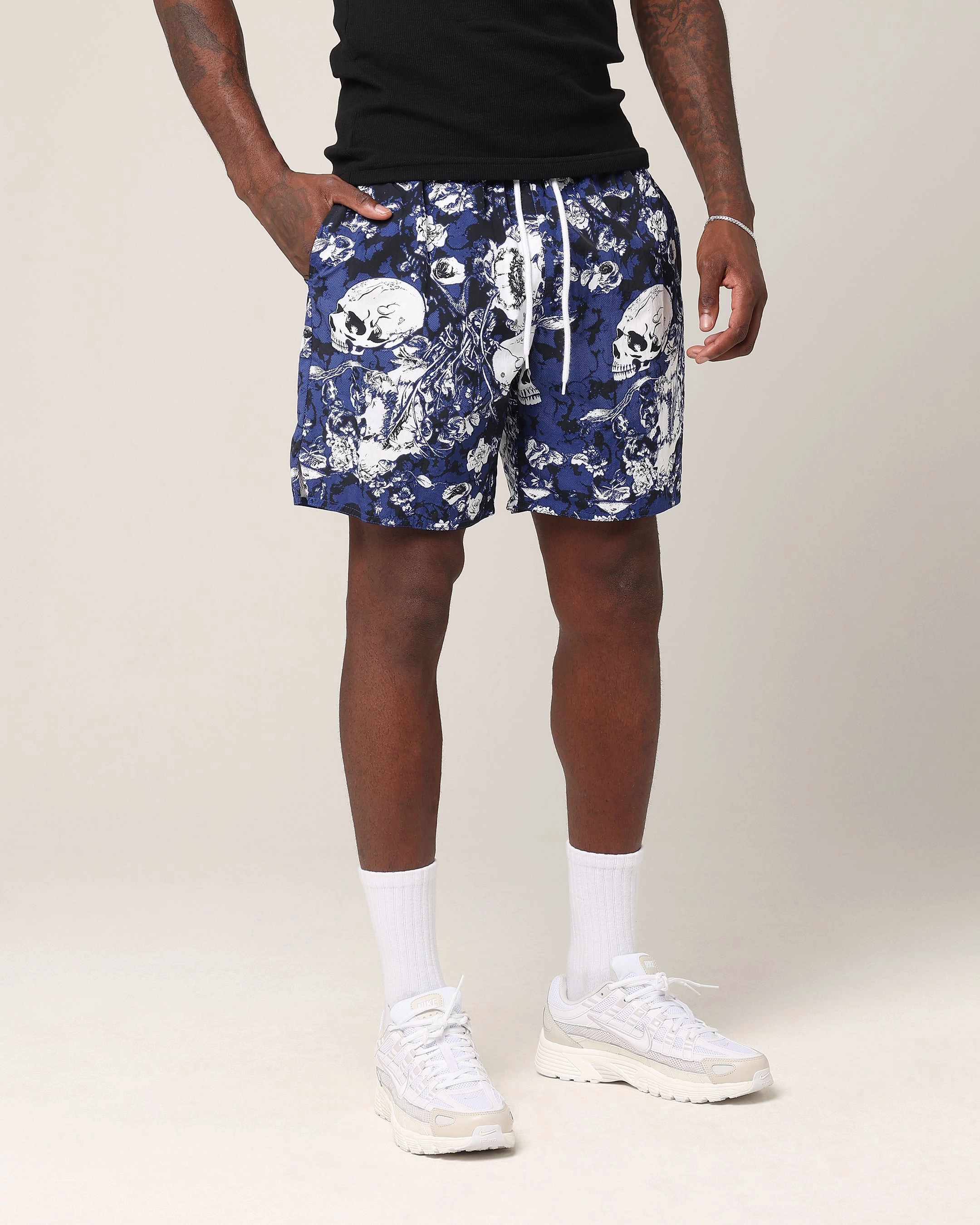 Saint Morta Undying Beach Shorts Navy/White Double Layered Hem