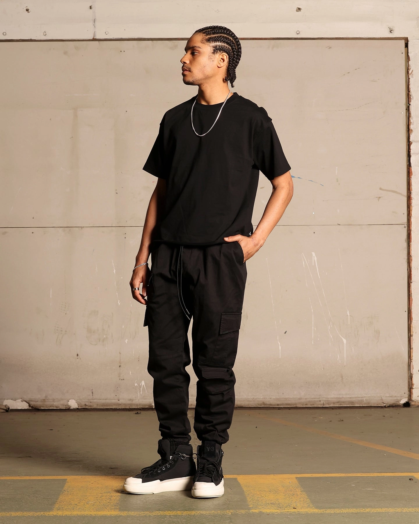 Saint Morta Utility Joggers Black Comfy Look Fade Resistant
