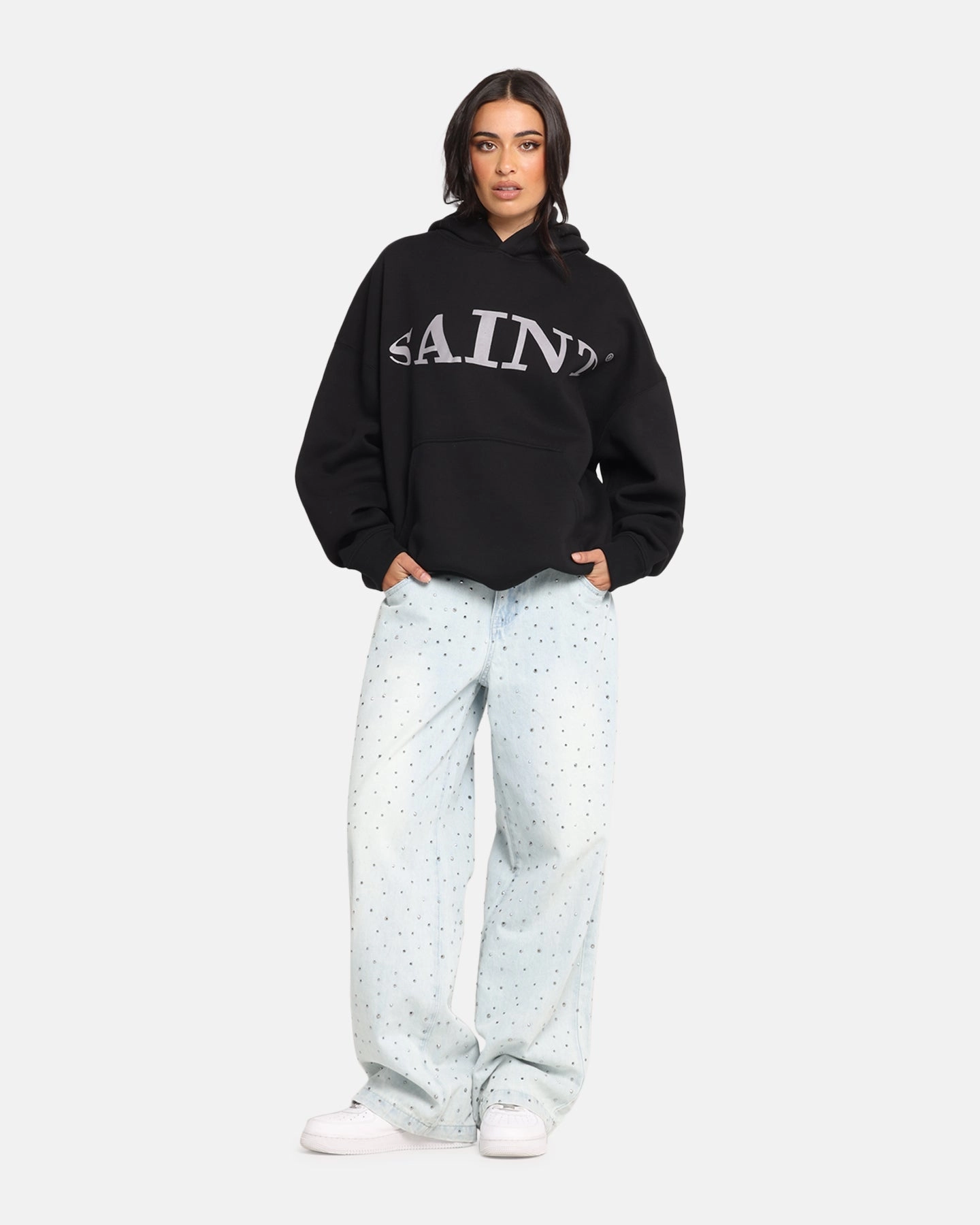 Saint Morta Vision Boxy Hoodie Black Dromedary like