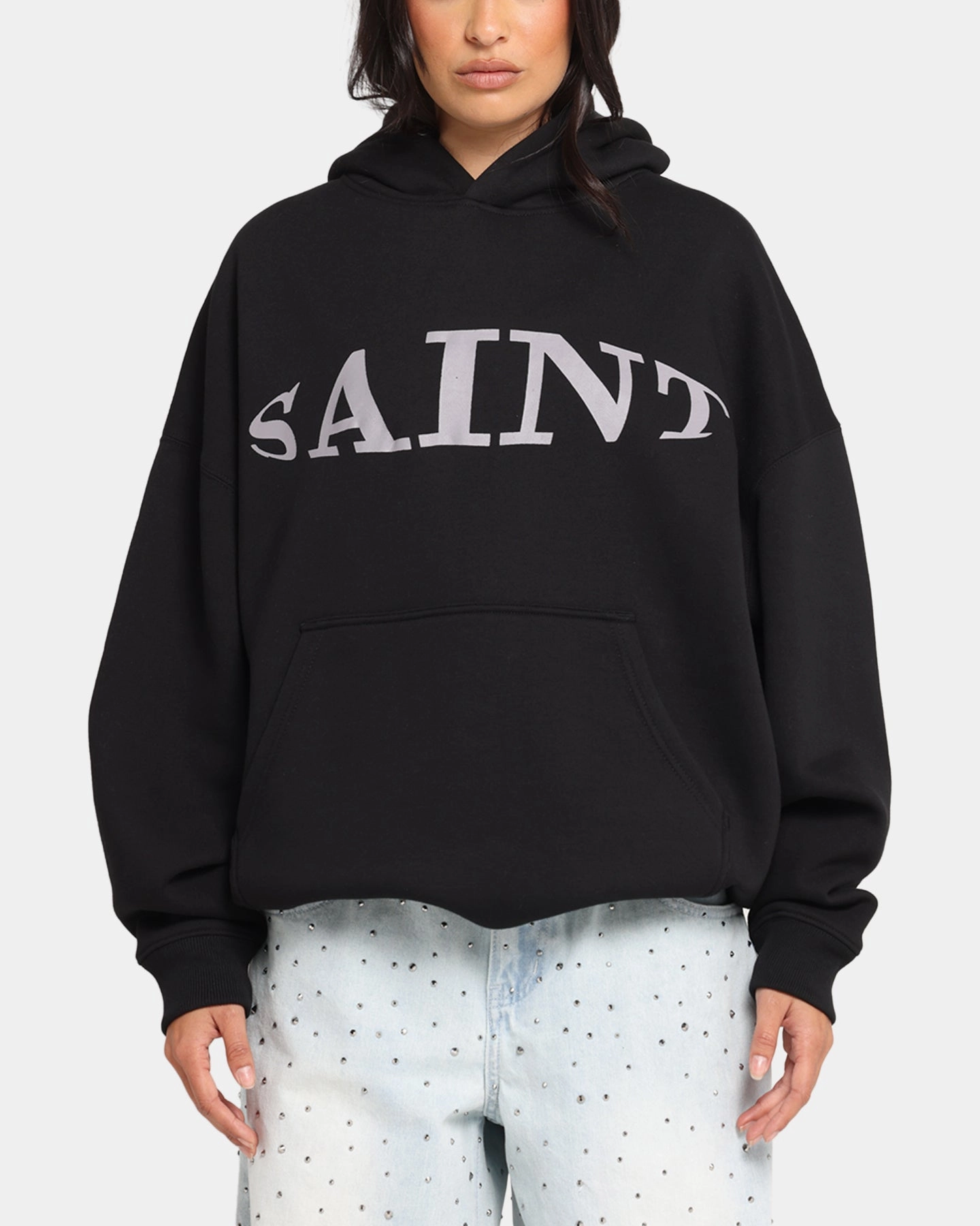 Saint Morta Vision Boxy Hoodie Black Artistic expression