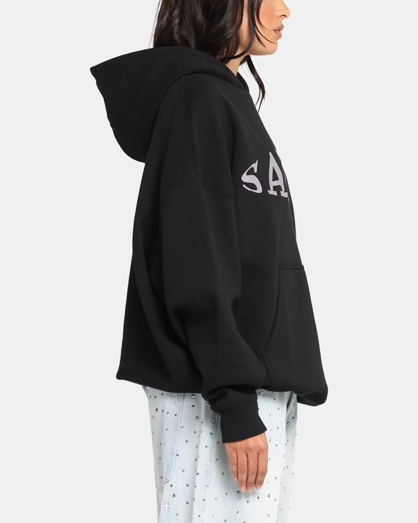 Sloth like Saint Morta Vision Boxy Hoodie Black