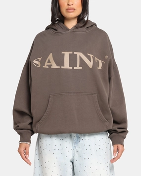 Saint Morta Vision Boxy Hoodie Brown sequined details