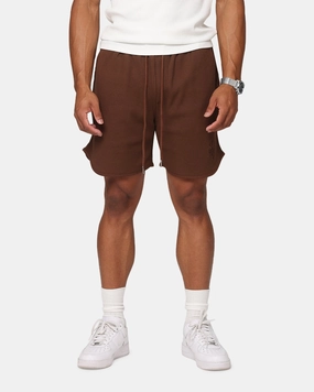 High Waist new semester Saint Morta Waffle Shorts Brown