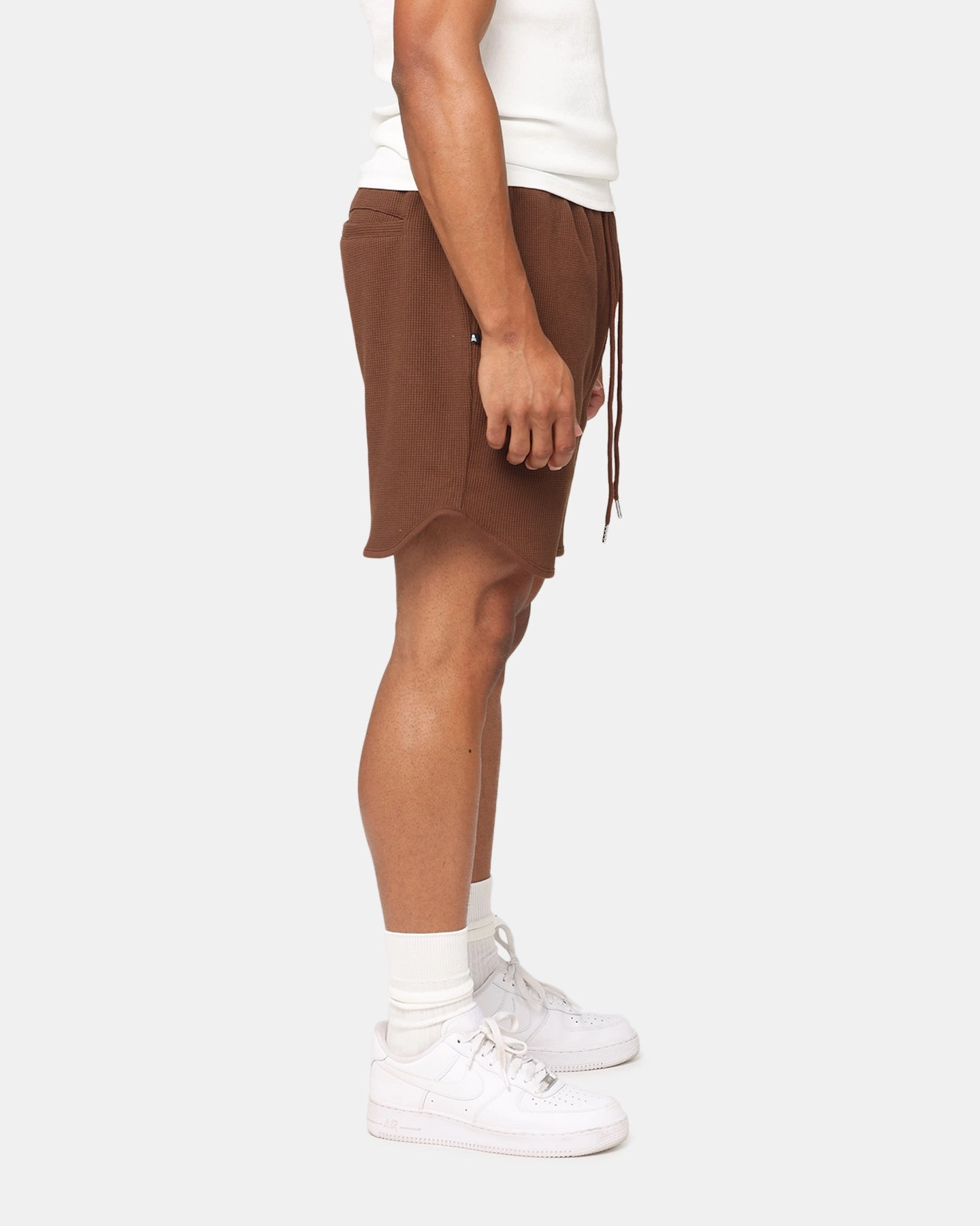 Saint Morta Waffle Shorts Brown Non Irritating Seams Sustainable Manufacturing