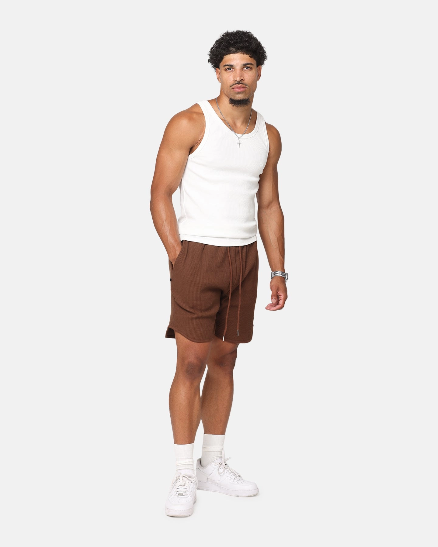 Odor Control Treatment Casual Comfort Saint Morta Waffle Shorts Brown