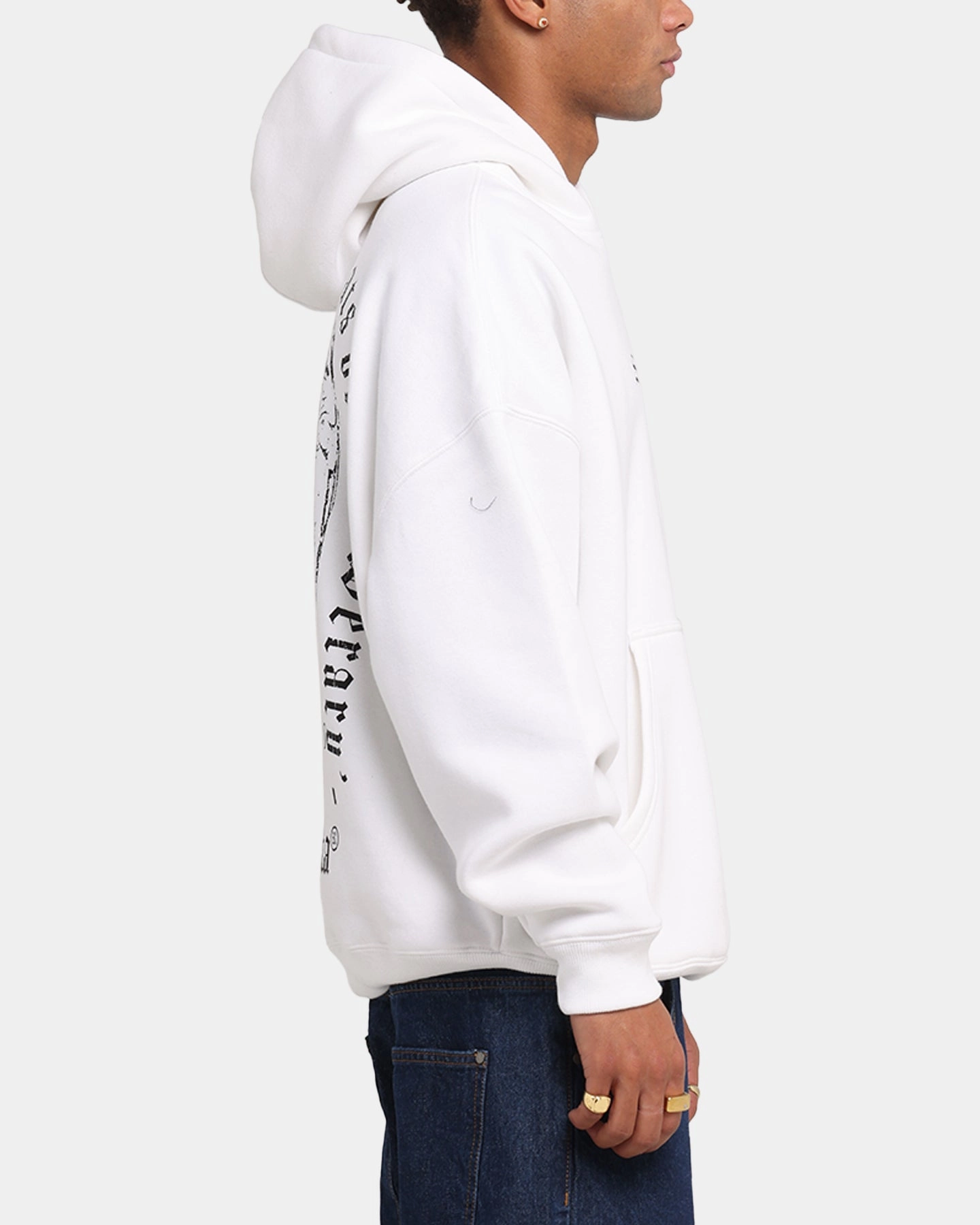 Saint Morta Weiry Hearts Boxy Hoodie White Minimal Style Flexible Hood