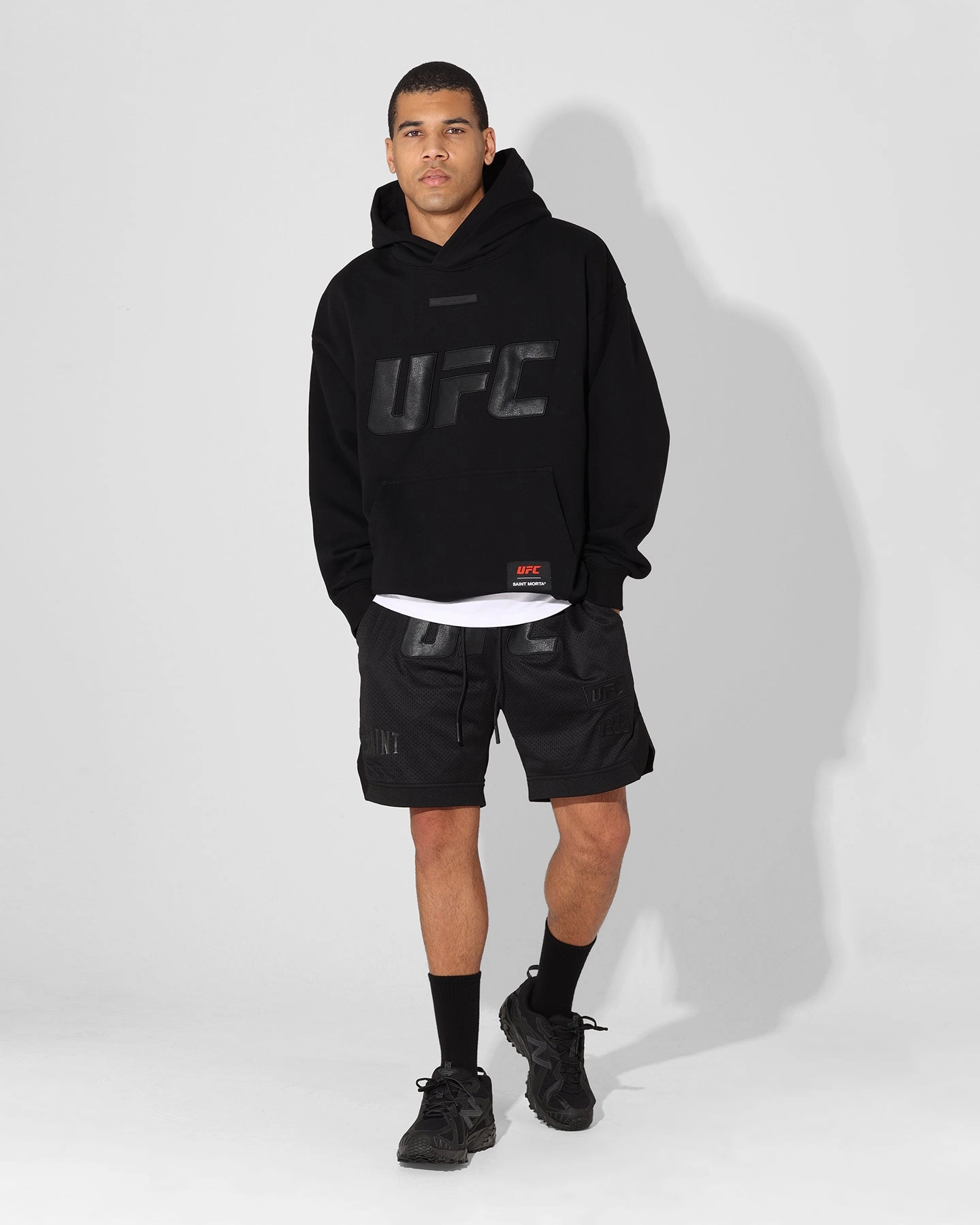 Saint Morta X UFC Boxy Premium Hoodie Black/Black Warm