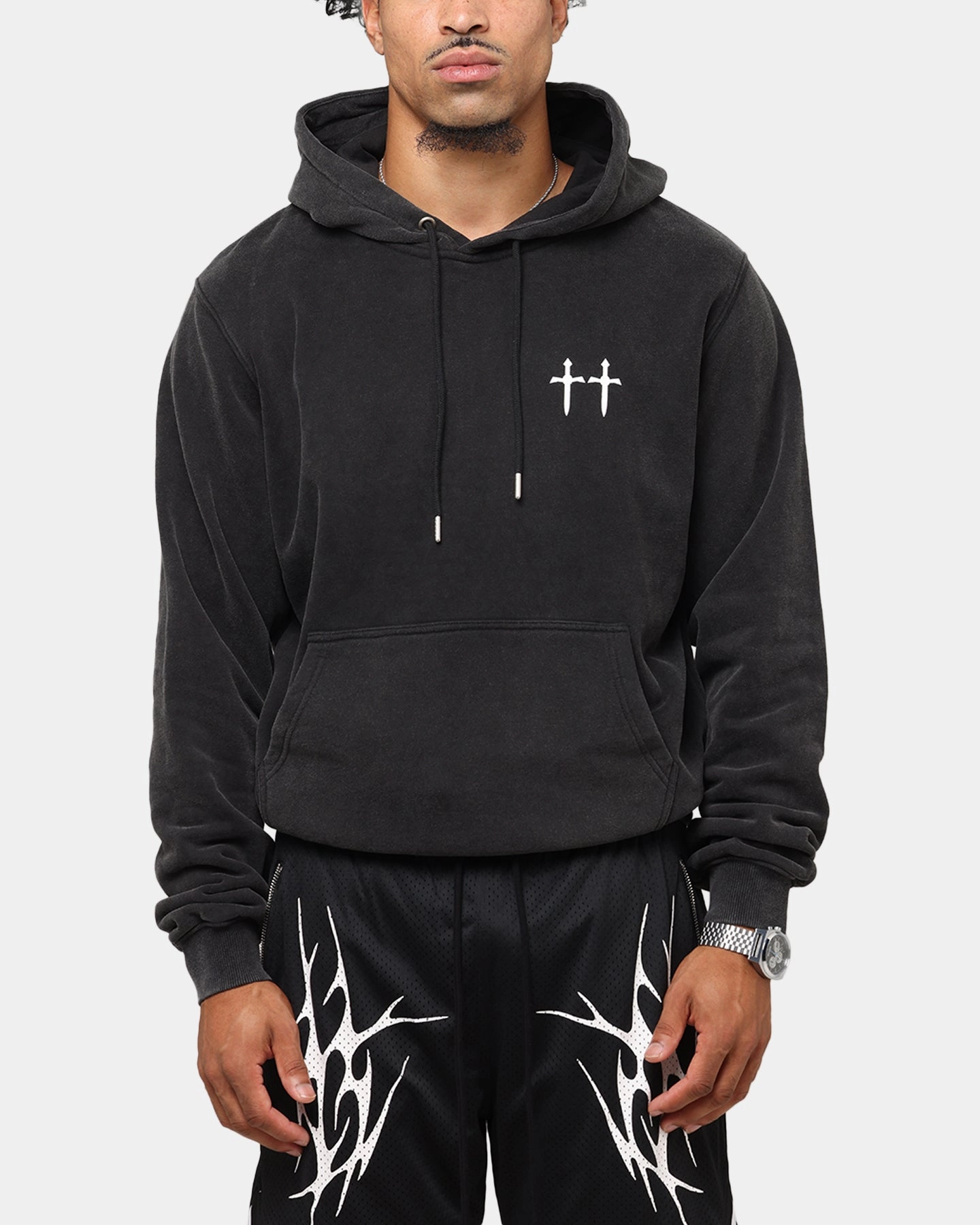 scooter clothes Summer Vacation Saint Morta Ye Old Boxy Hoodie Vintage Black