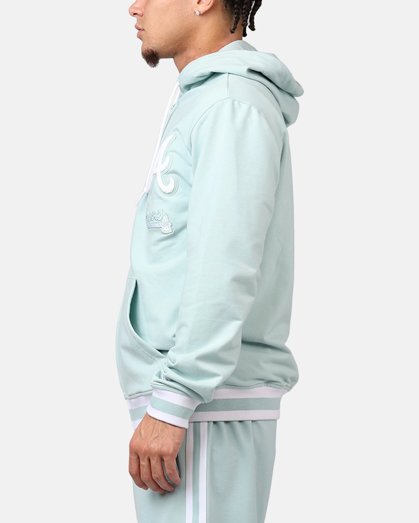 New Era Atlanta Braves 'Logo Select Mint' Full Zip Hoodie Mint/White Abrasion resistant