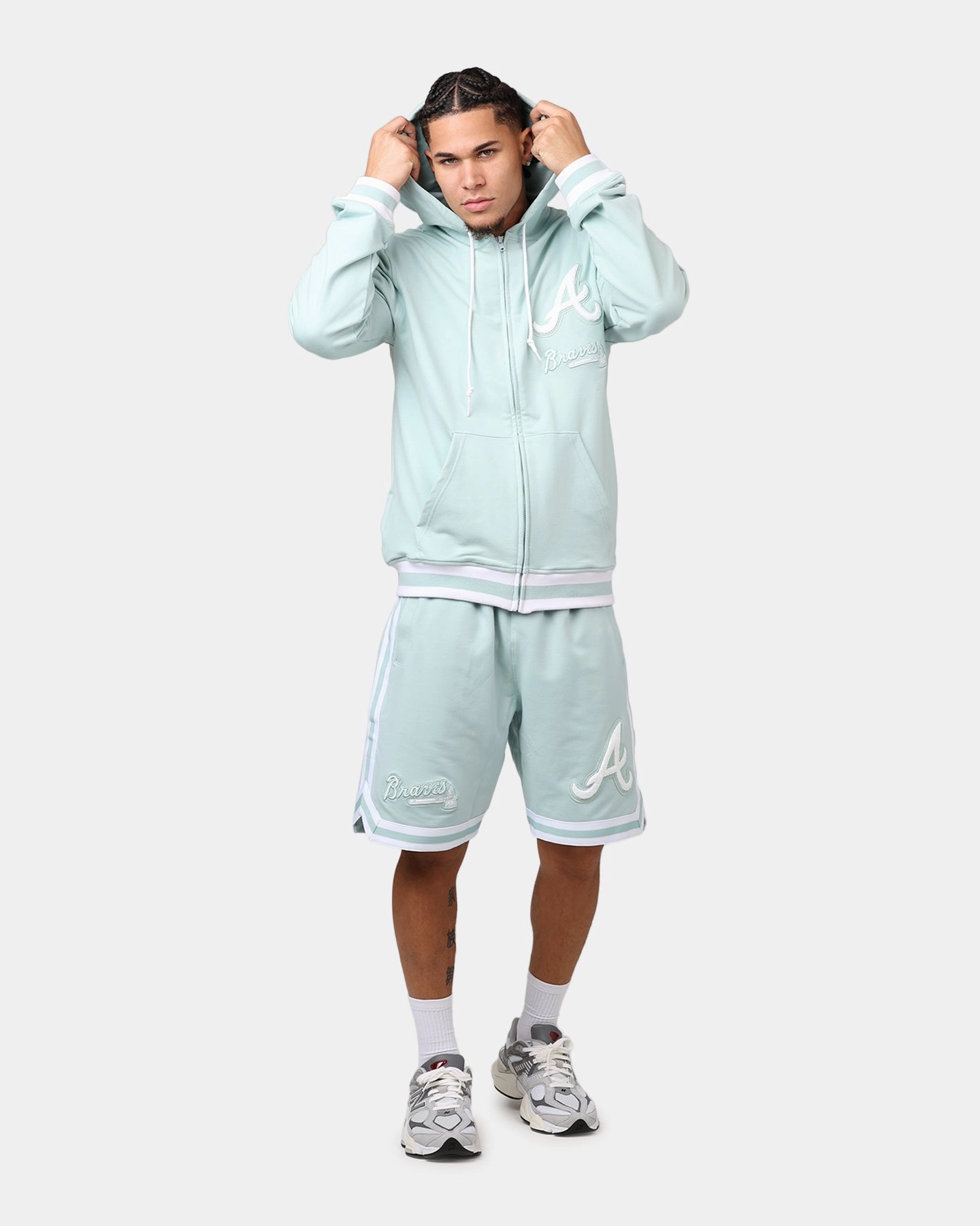 New Era Atlanta Braves 'Logo Select Mint' Full Zip Hoodie Mint/White Active Lifestyle Gear Non Bulky Design