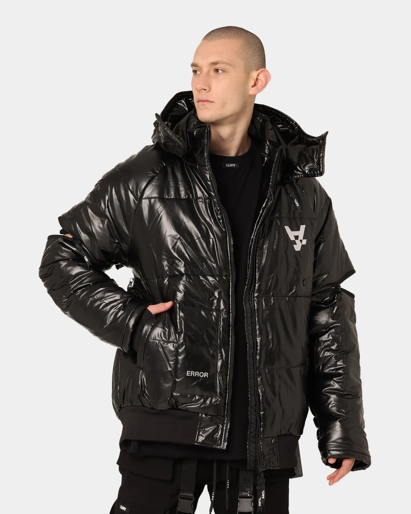 The Anti Order Anti Joy Technical Puffer Jacket Black/Silver tag Polyfill Layer Integration