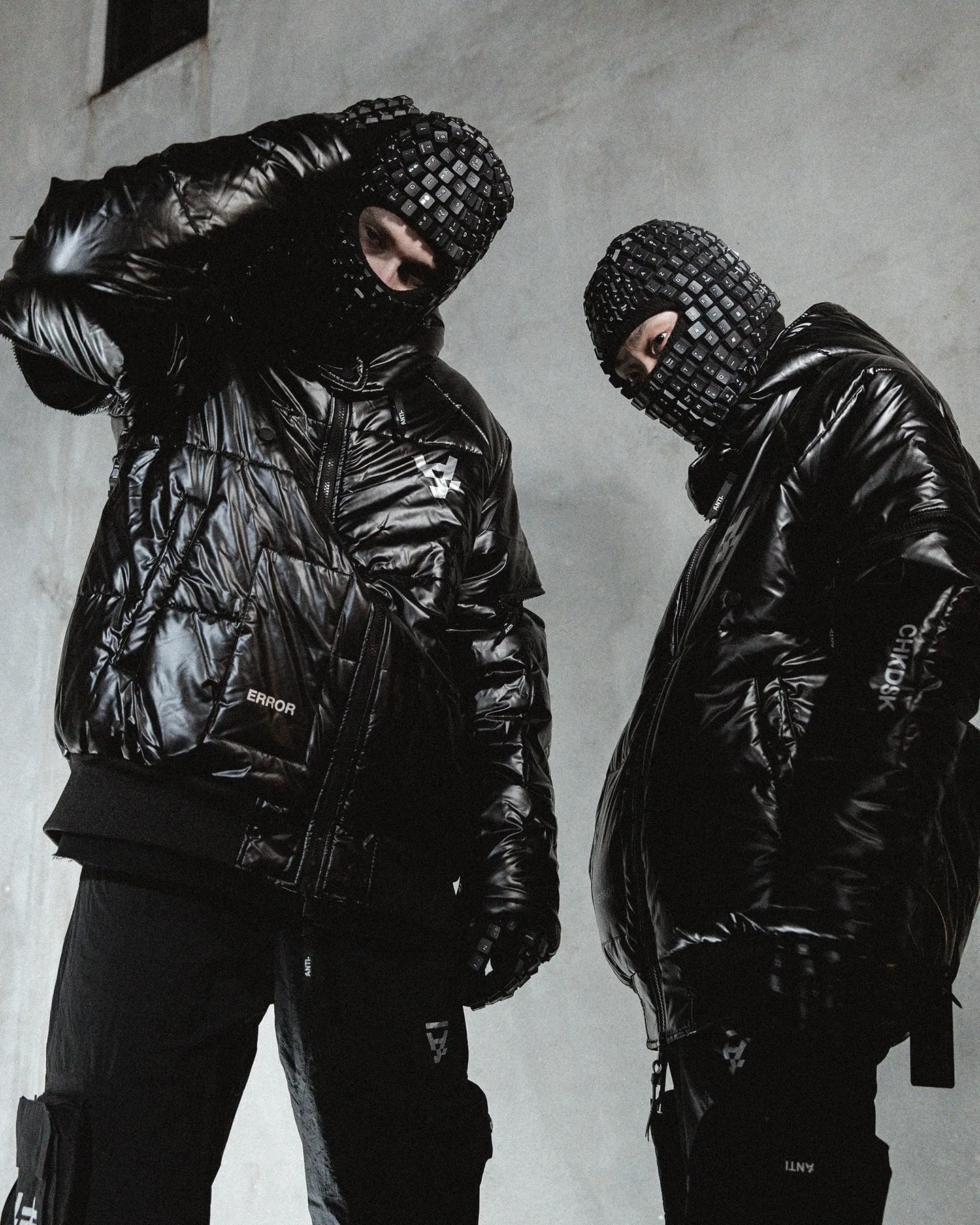 The Anti Order Anti Joy Technical Puffer Jacket Black/Silver Hyperguard Water Resistance Double Layer Closure