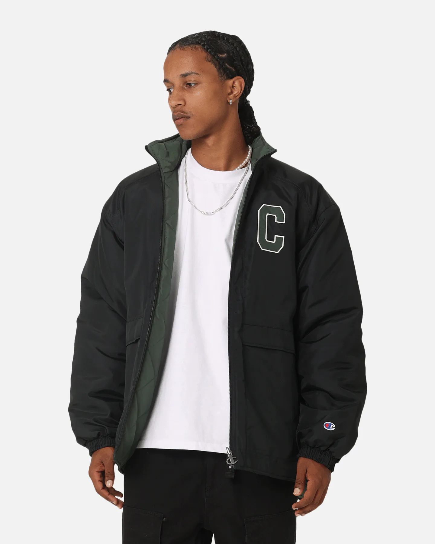 Champion LFS Parker Puffer Jacket Black Light Function Quilted Panels